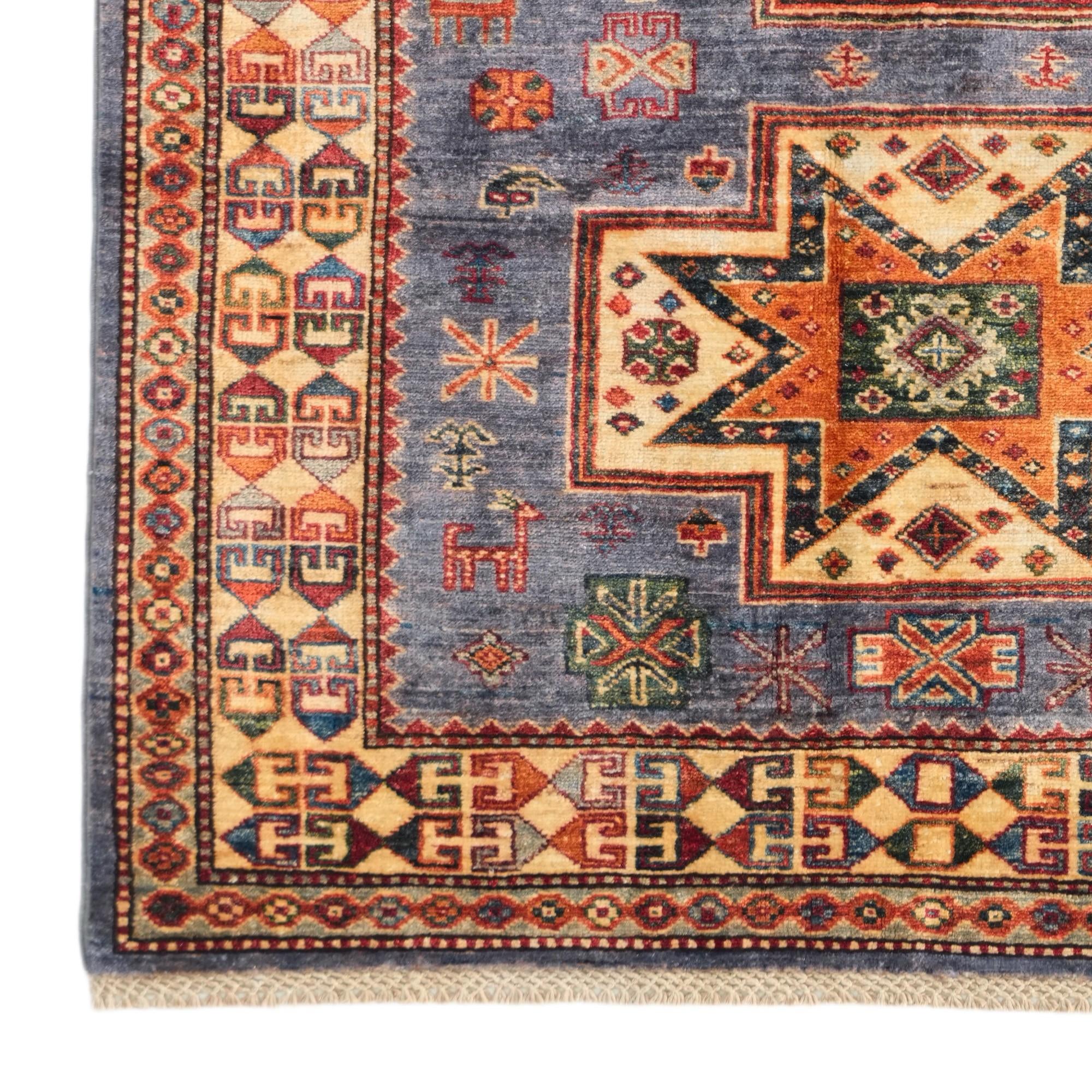 4' 1 x 5' 9 Hand Knotted Kazak Rug
