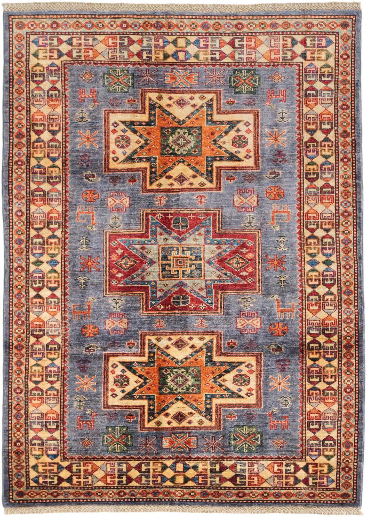 4' 1 x 5' 9 Hand Knotted Kazak Rug