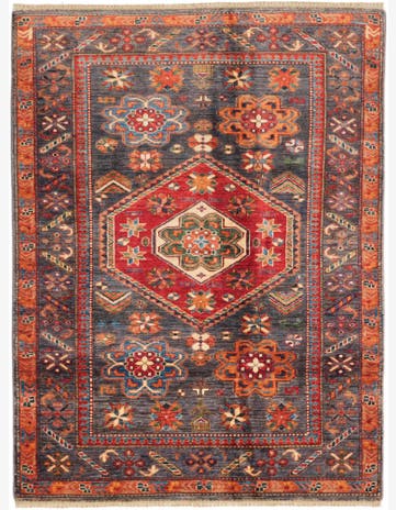 4' 1 x 5' 6 Hand Knotted Kazak Rug