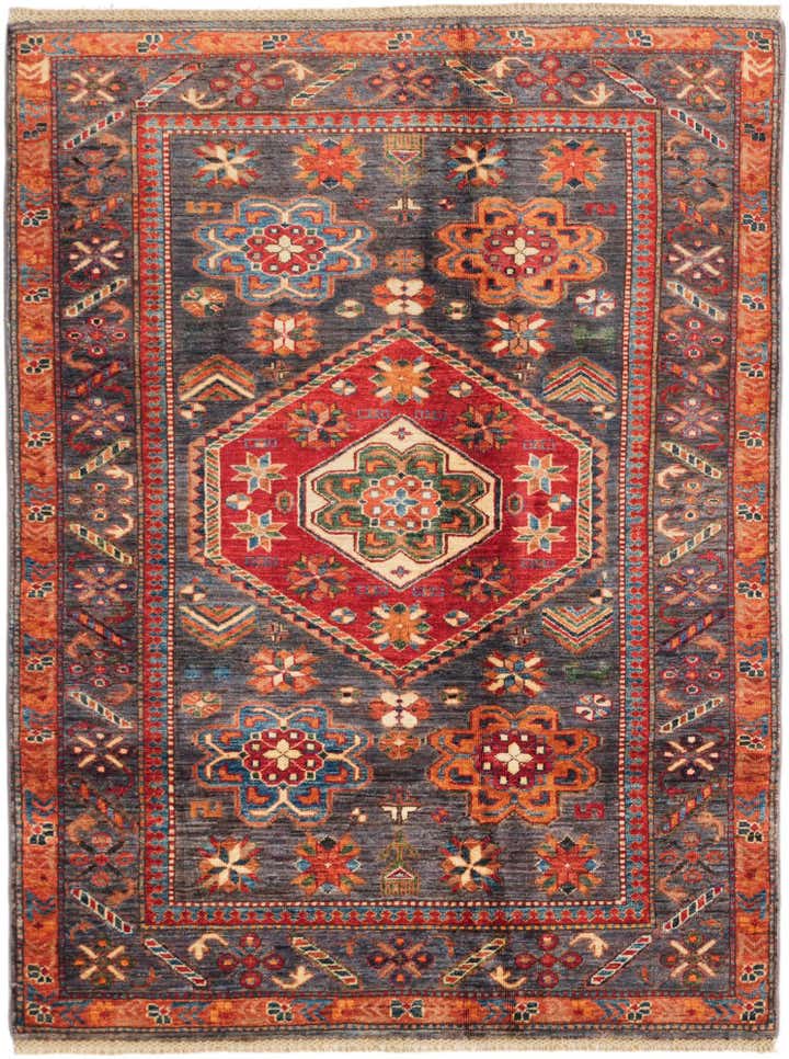 4' 1 x 5' 6 Hand Knotted Kazak Rug