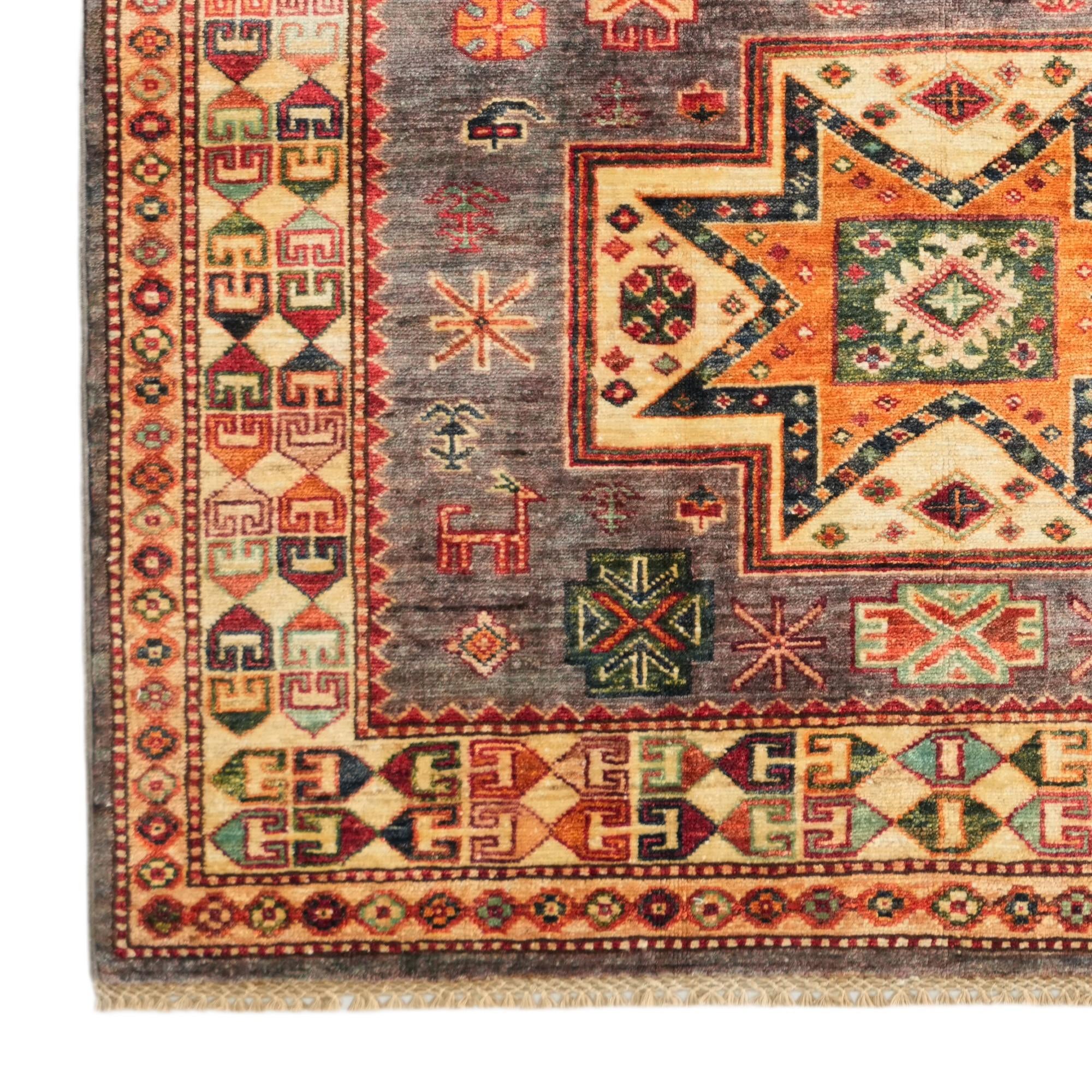 4' 1 x 6' Hand Knotted Kazak Rug