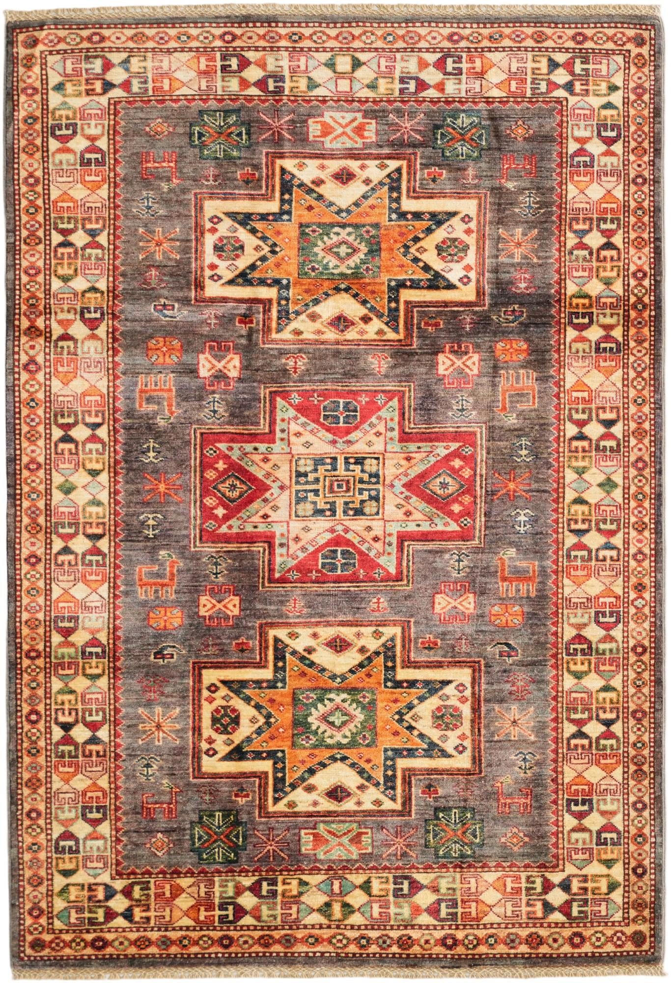 4' 1 x 6' Hand Knotted Kazak Rug