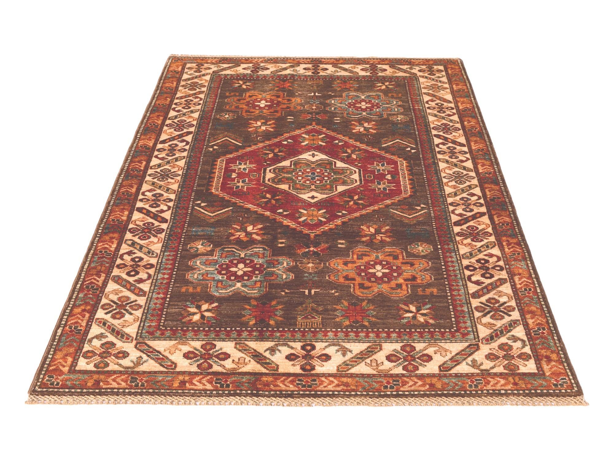 4' 3 x 6' 2 Hand Knotted Kazak Rug
