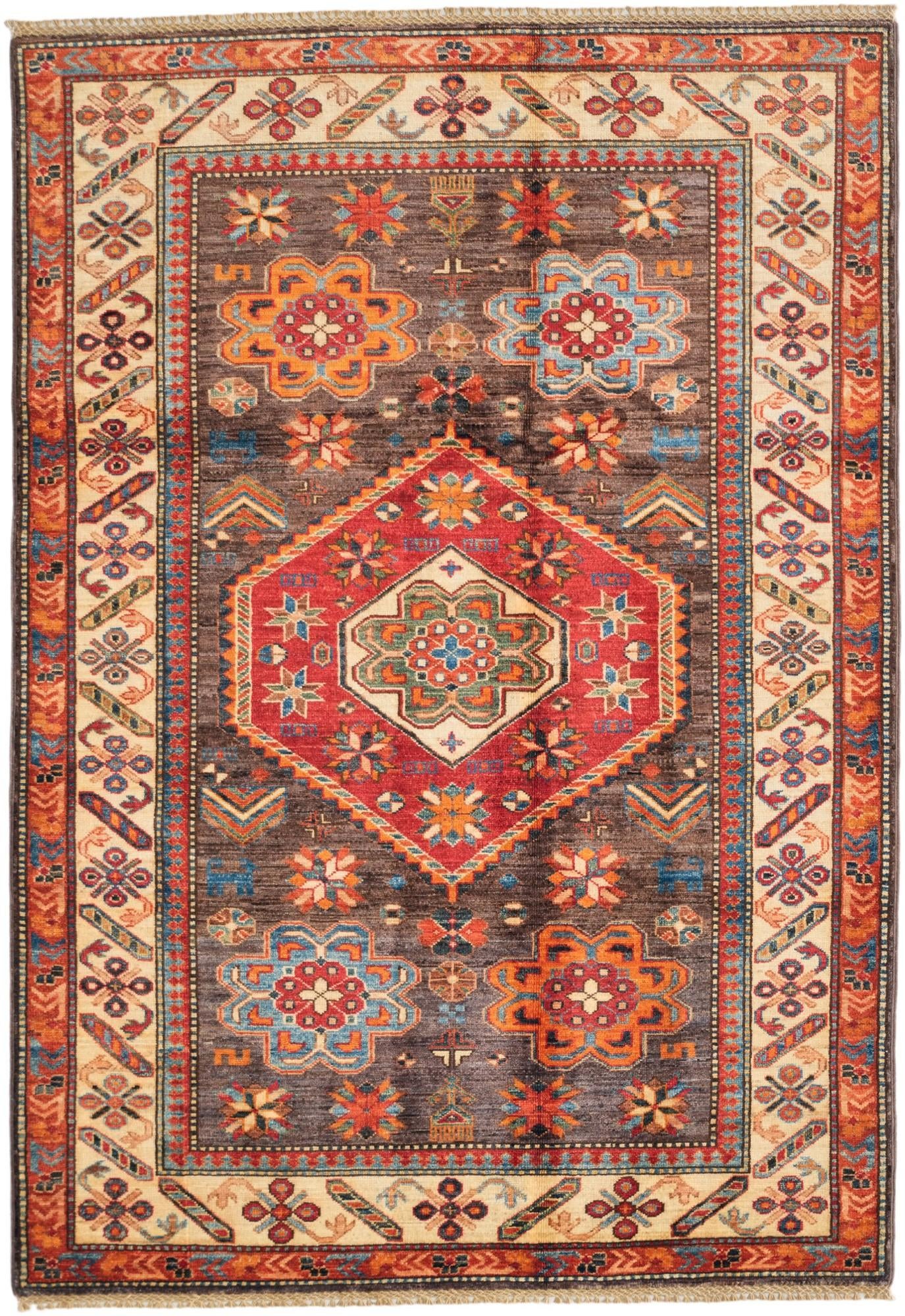 4' 3 x 6' 2 Hand Knotted Kazak Rug