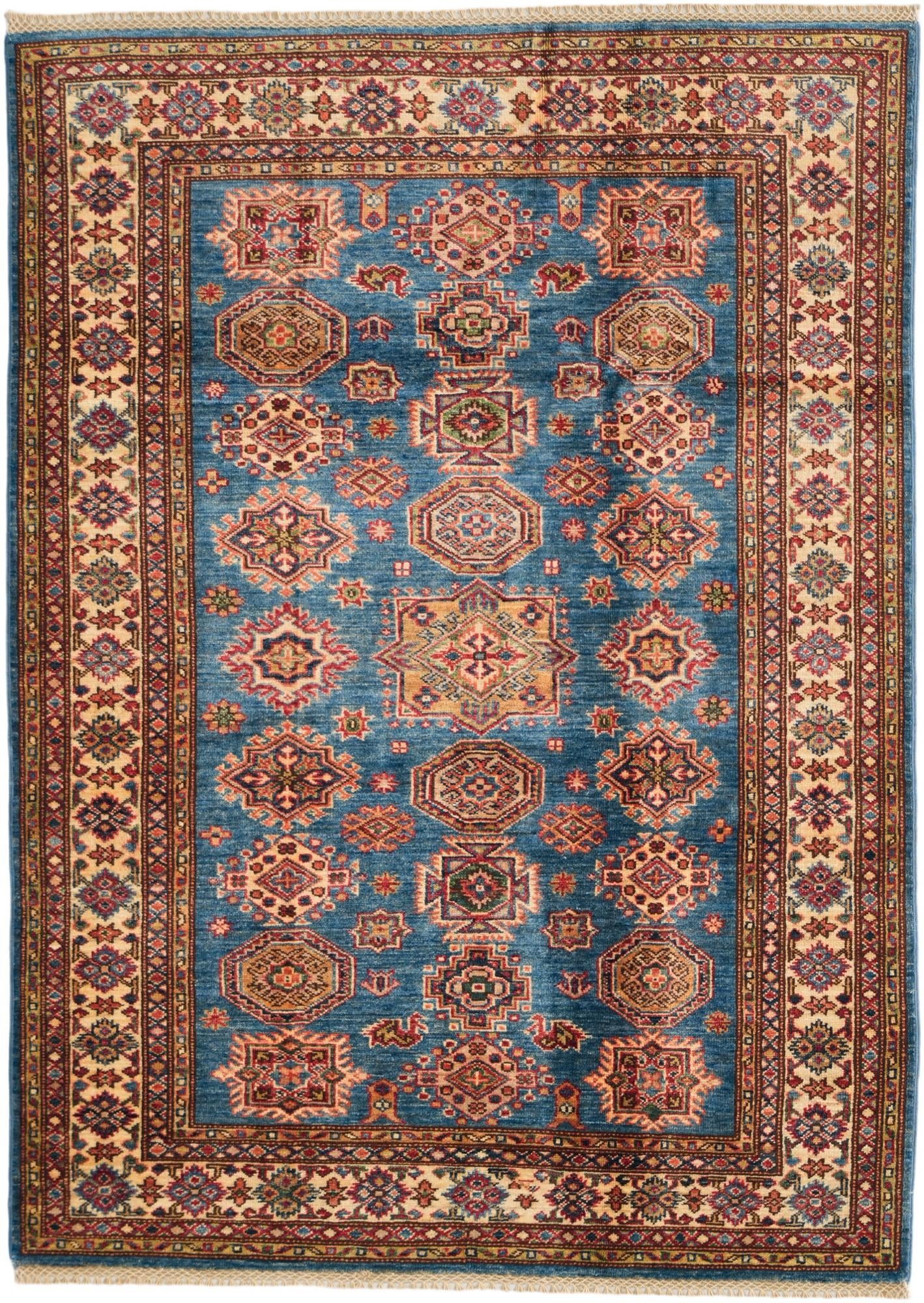 4' 2 x 5' 10 Hand Knotted Kazak Rug