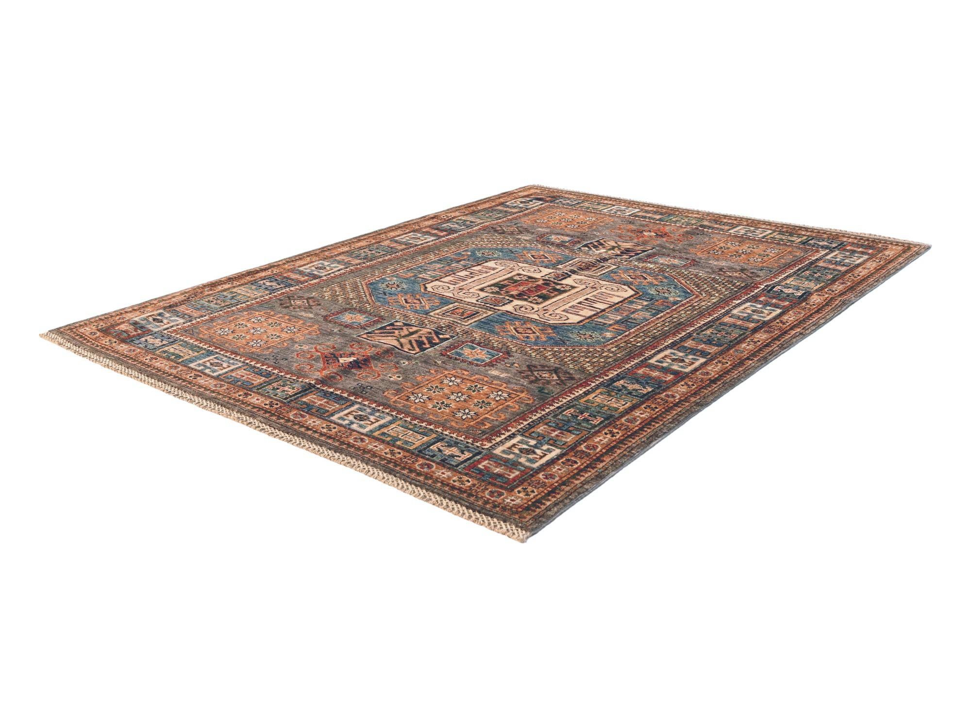 5' x 6' 4 Hand Knotted Kazak Rug