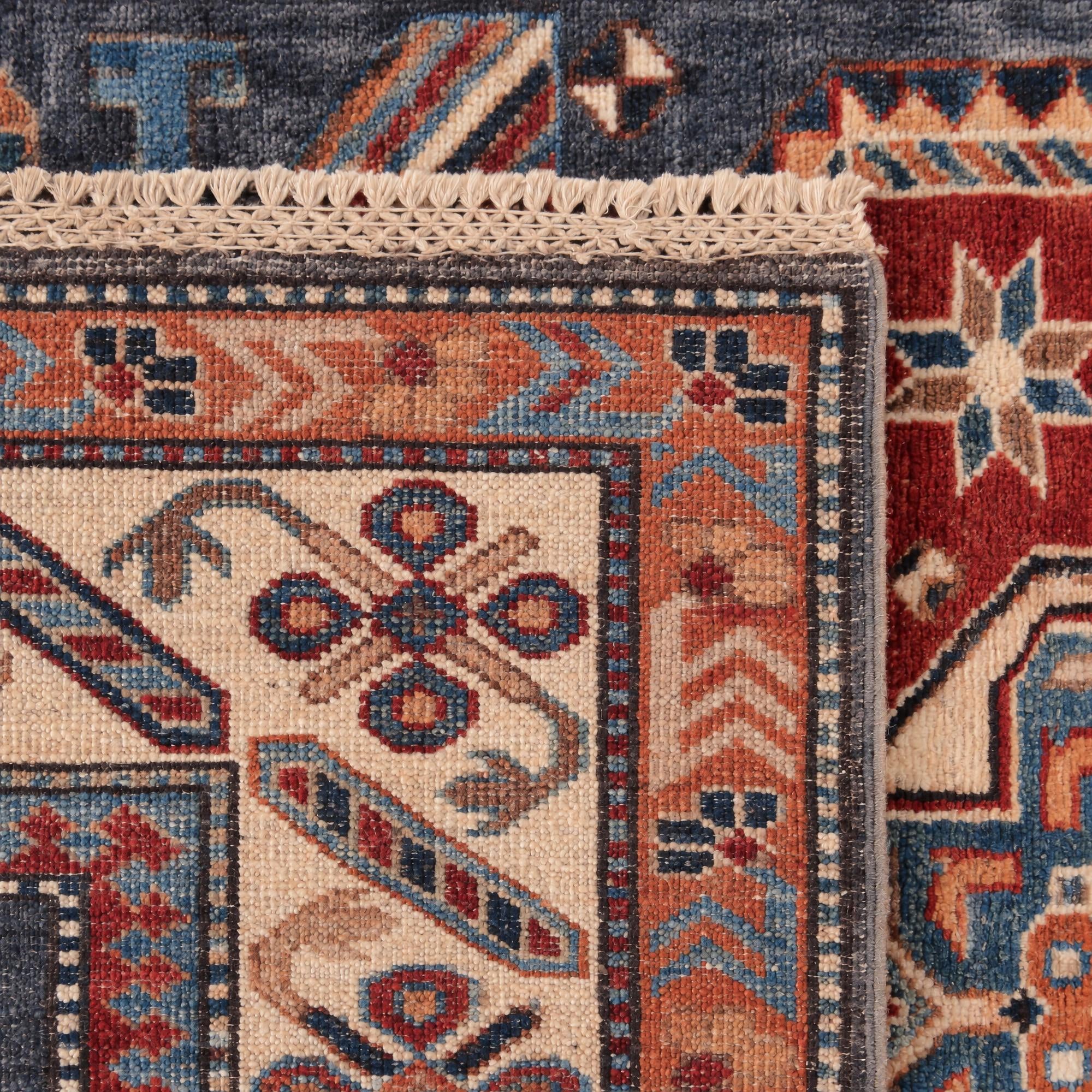 4' 1 x 6' 5 Hand Knotted Kazak Rug