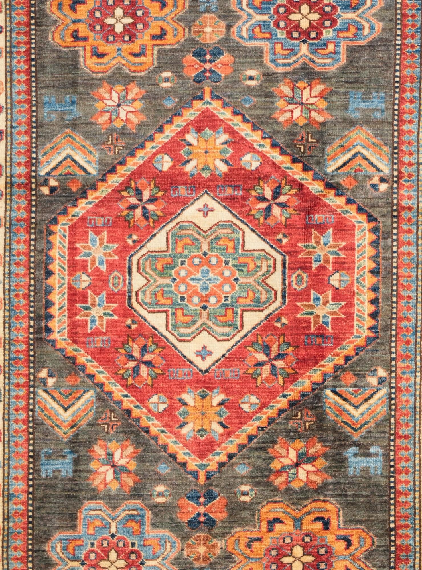 4' 2 x 6' 7 Hand Knotted Kazak Rug