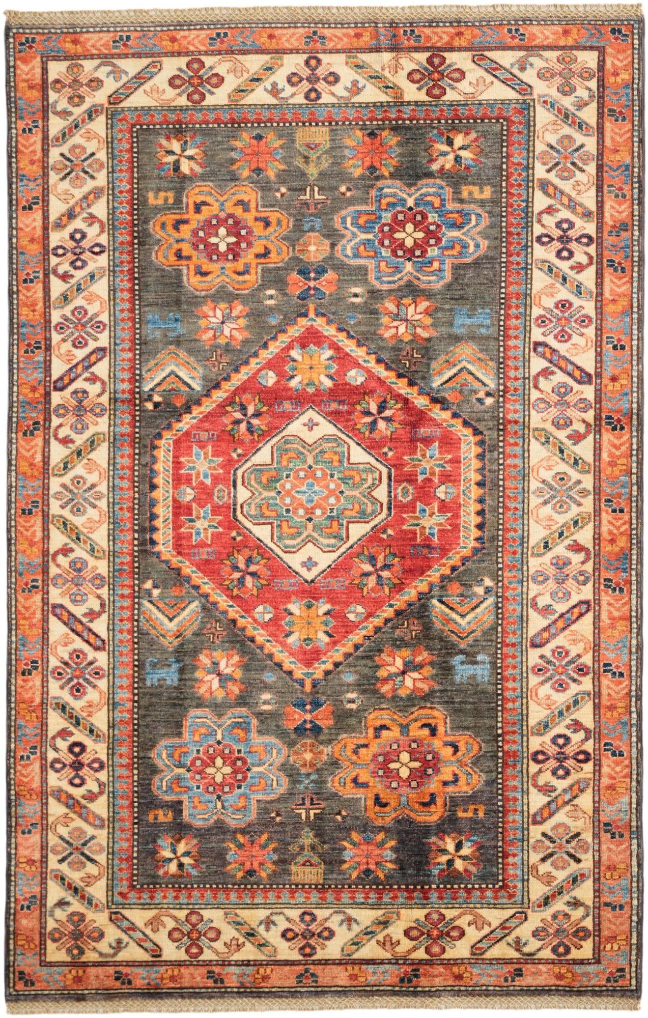 4' 2 x 6' 7 Hand Knotted Kazak Rug
