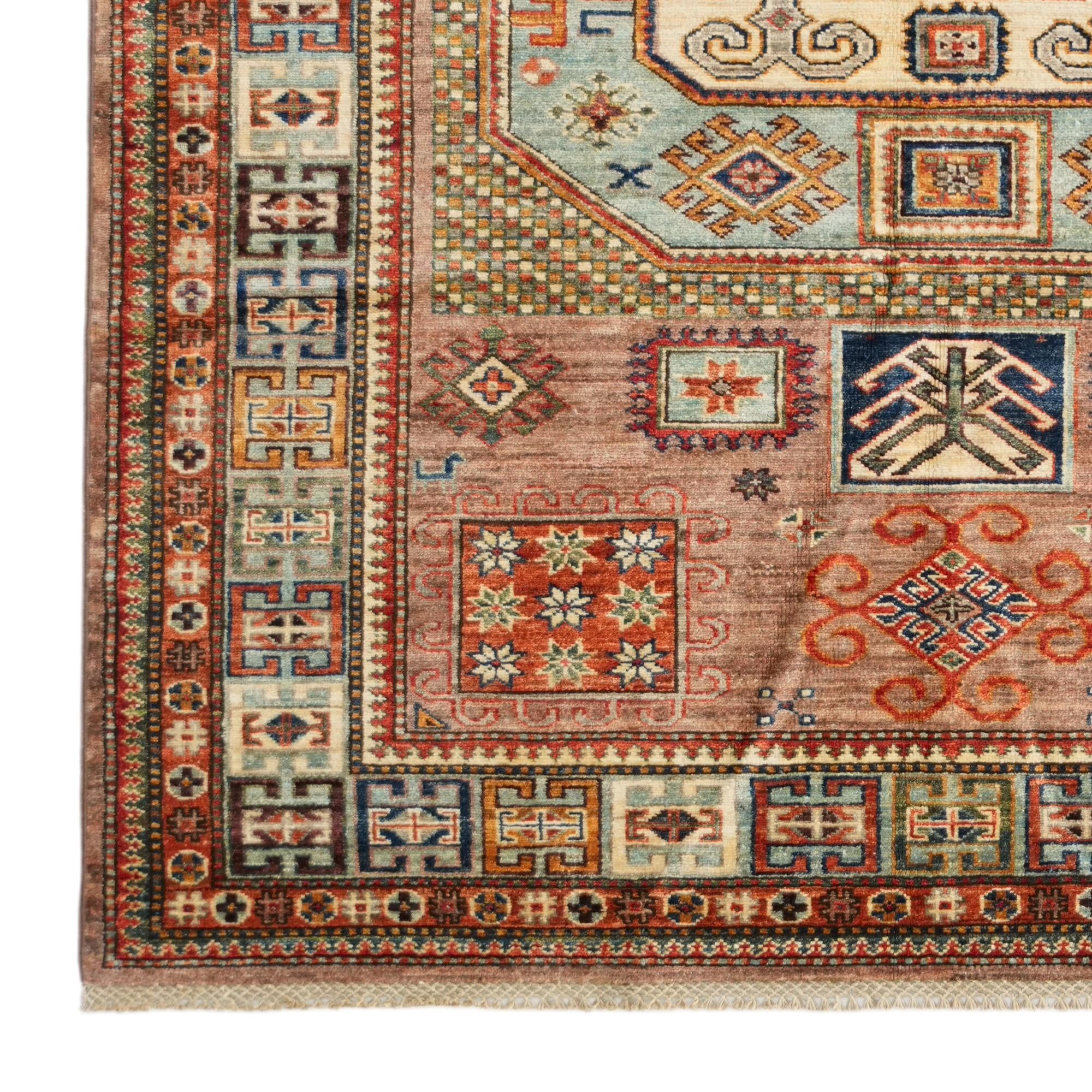 5' 3 x 6' 6 Hand Knotted Kazak Rug