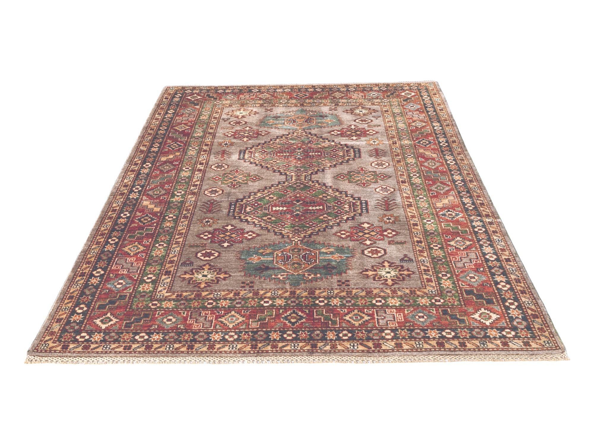4' 11 x 6' 9 Hand Knotted Kazak Rug