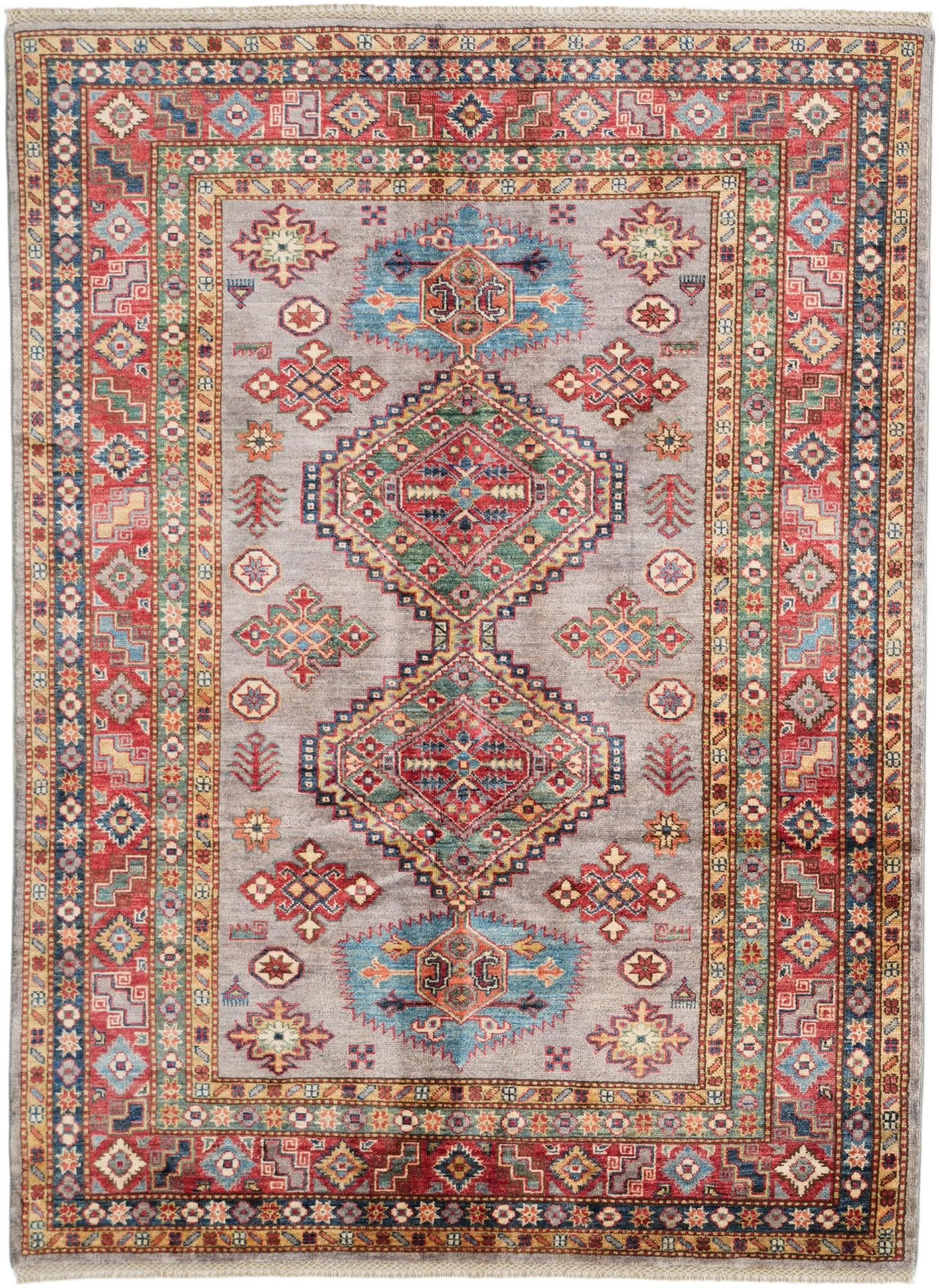 4' 11 x 6' 9 Hand Knotted Kazak Rug