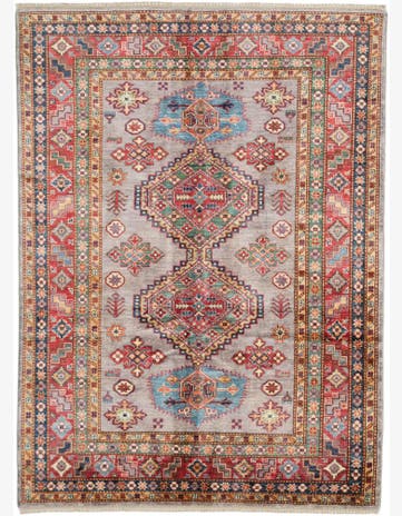 4' 11 x 6' 9 Hand Knotted Kazak Rug