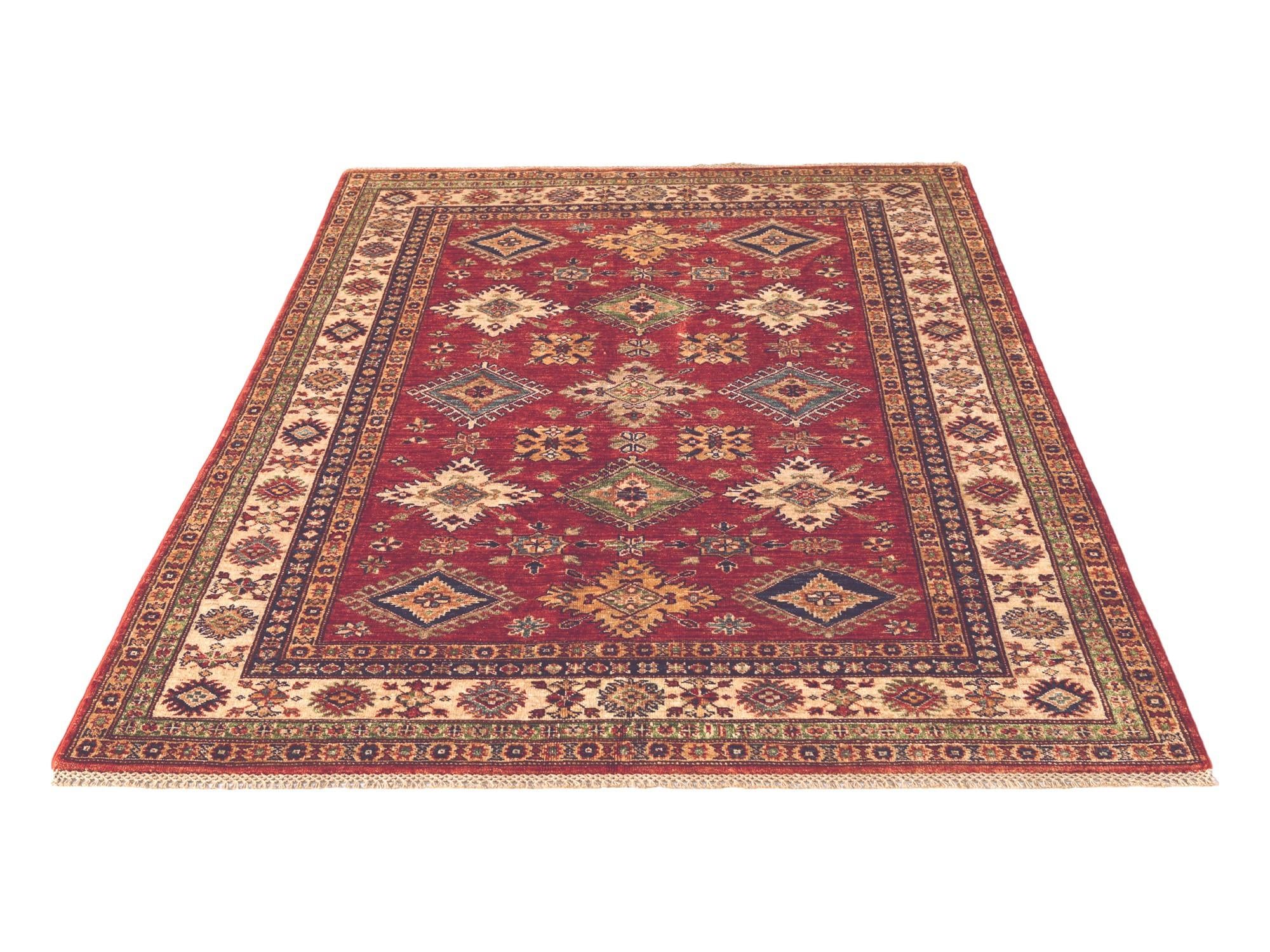 5' x 6' 4 Hand Knotted Kazak Rug