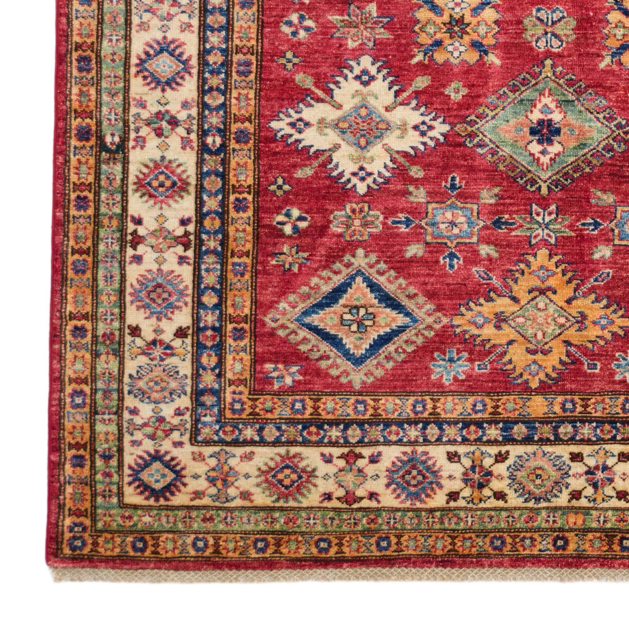 5' x 6' 4 Hand Knotted Kazak Rug