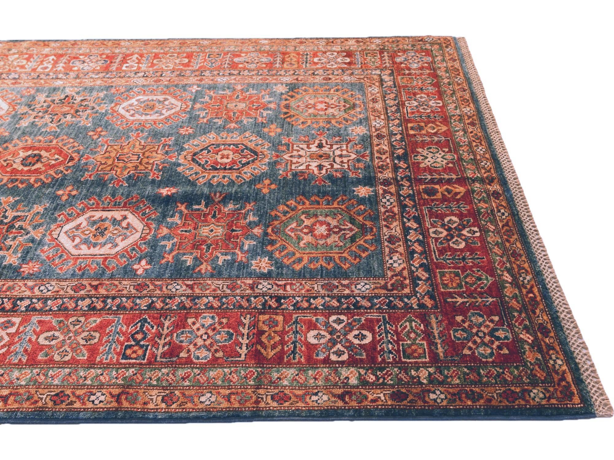 4' 11 x 7' 1 Hand Knotted Kazak Rug