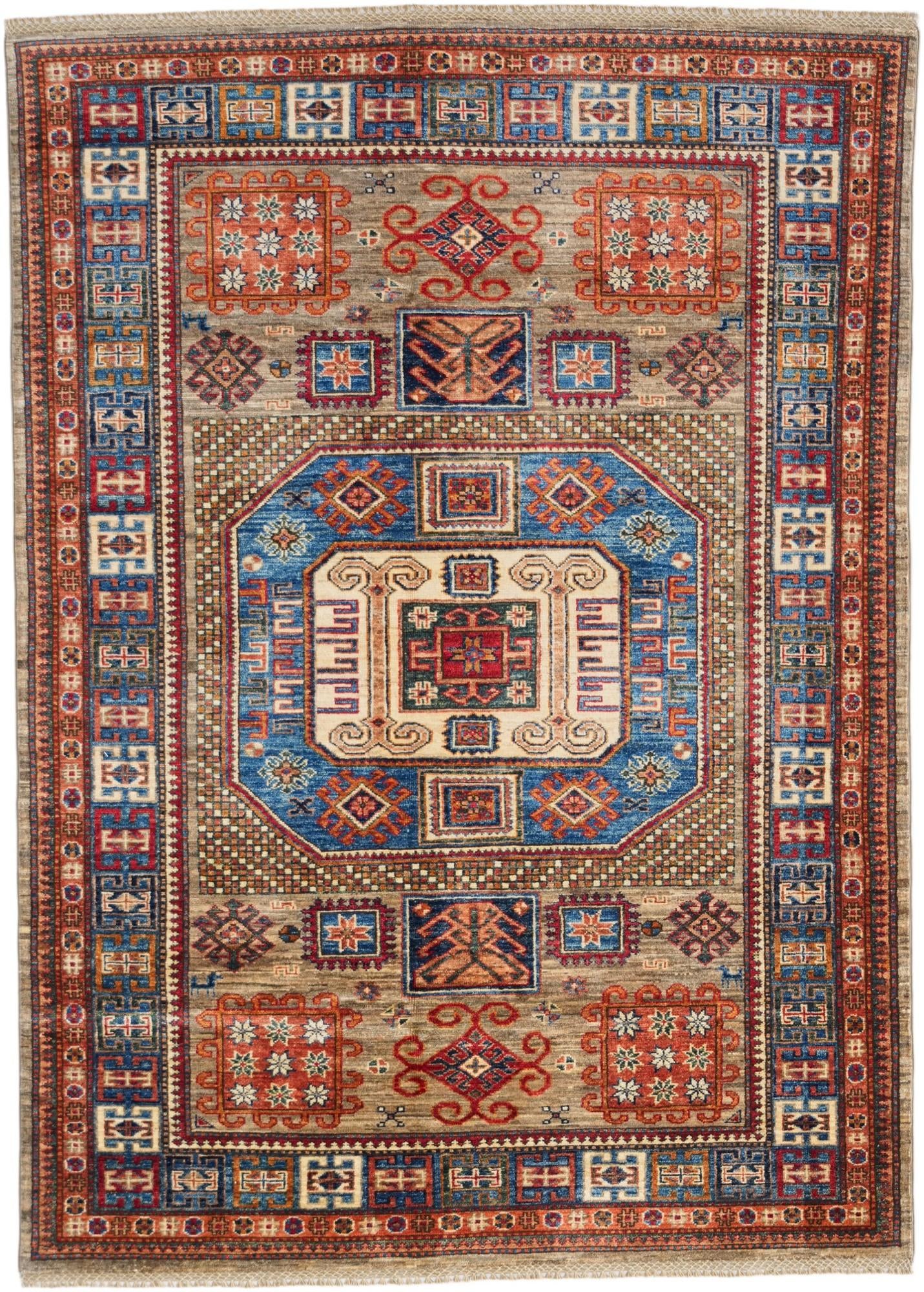 4' 11 x 6' 11 Hand Knotted Kazak Rug