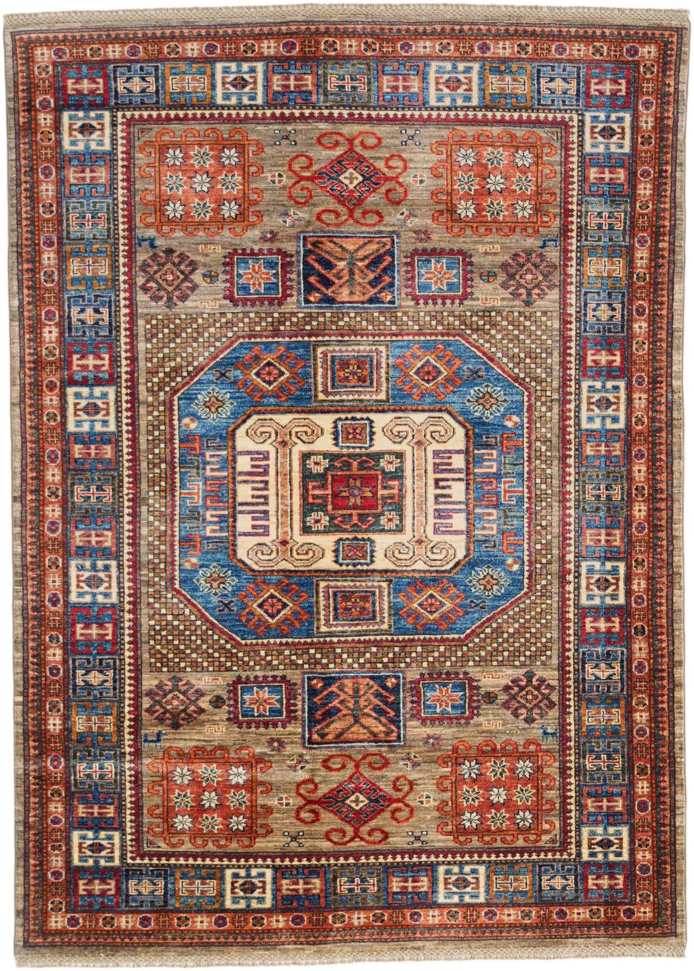 4' 11 x 6' 11 Hand Knotted Kazak Rug
