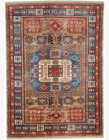 4' 11 x 6' 11 Hand Knotted Kazak Rug