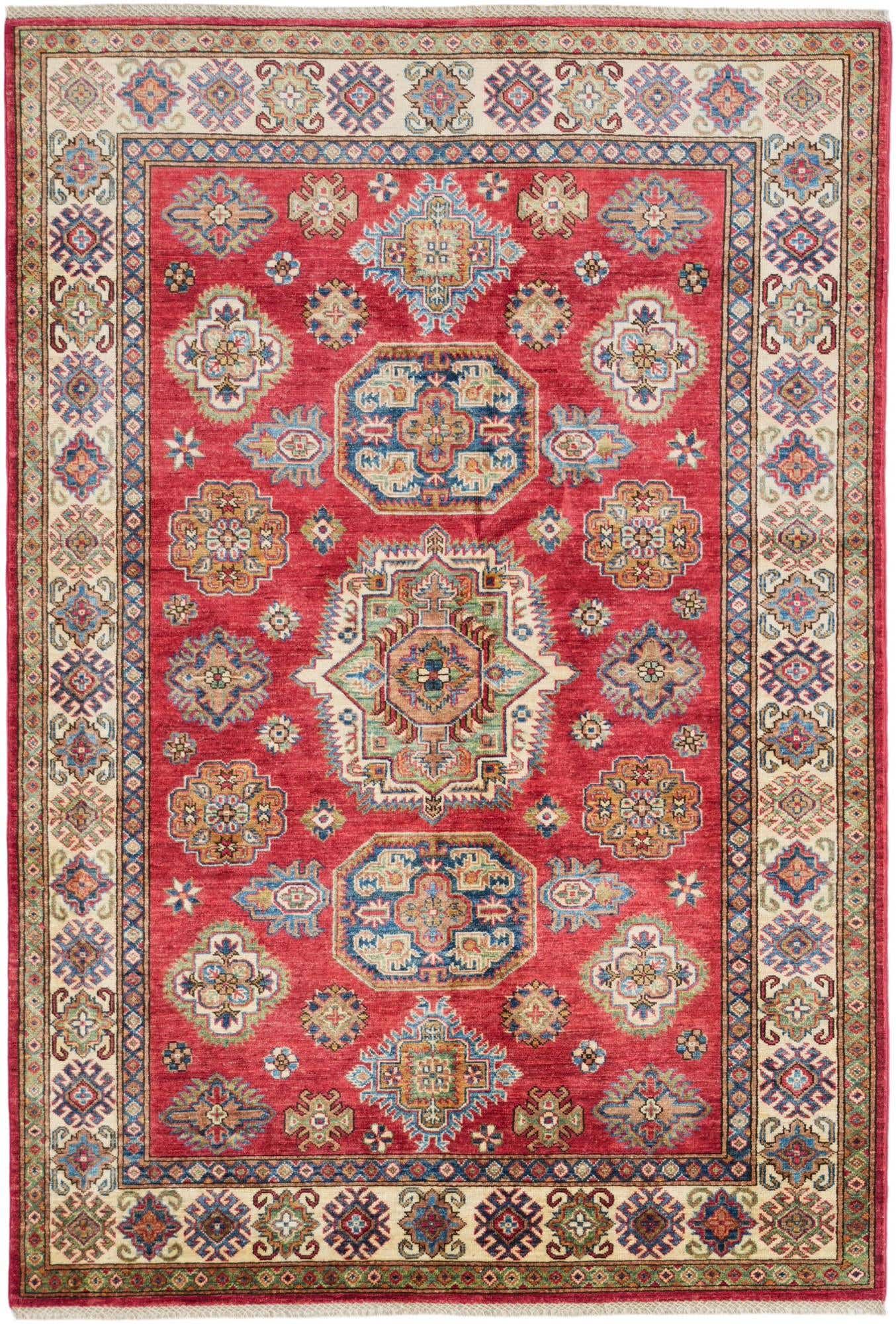 5' x 7' 5 Hand Knotted Kazak Rug