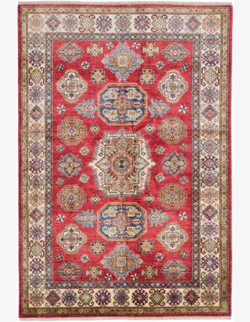 5' x 7' 5 Hand Knotted Kazak Rug