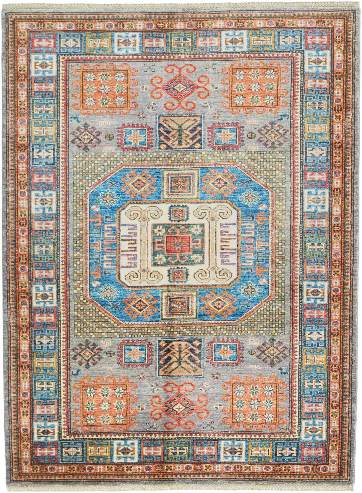 5' 1 x 6' 11 Hand Knotted Kazak Rug