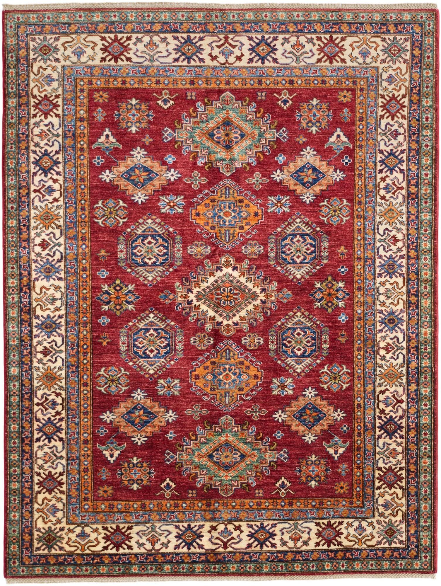 5' 9 x 7' 8 Hand Knotted Kazak Rug