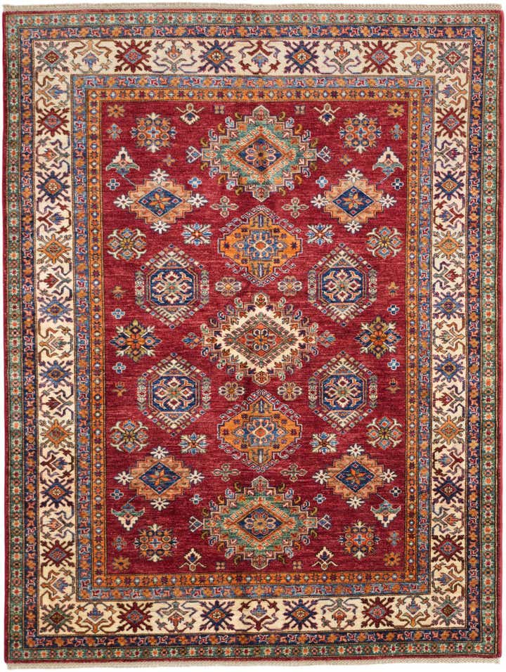 5' 9 x 7' 8 Hand Knotted Kazak Rug