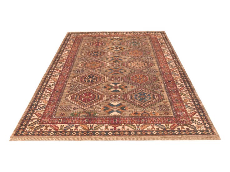Detail image of 190cm x 275cm anudado a mano Kazak Alfombra