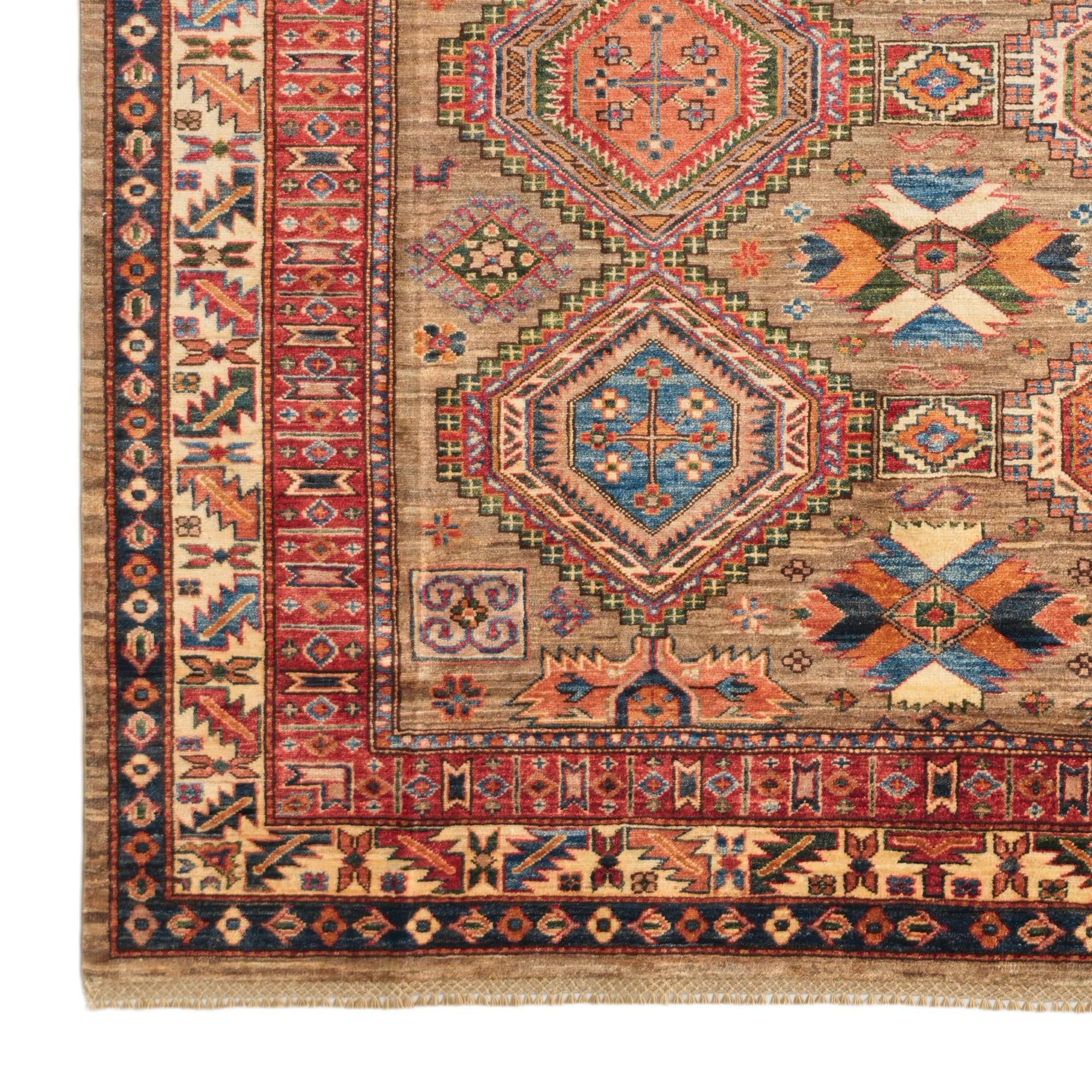 190cm x 275cm Hand Knotted Kazak Rug