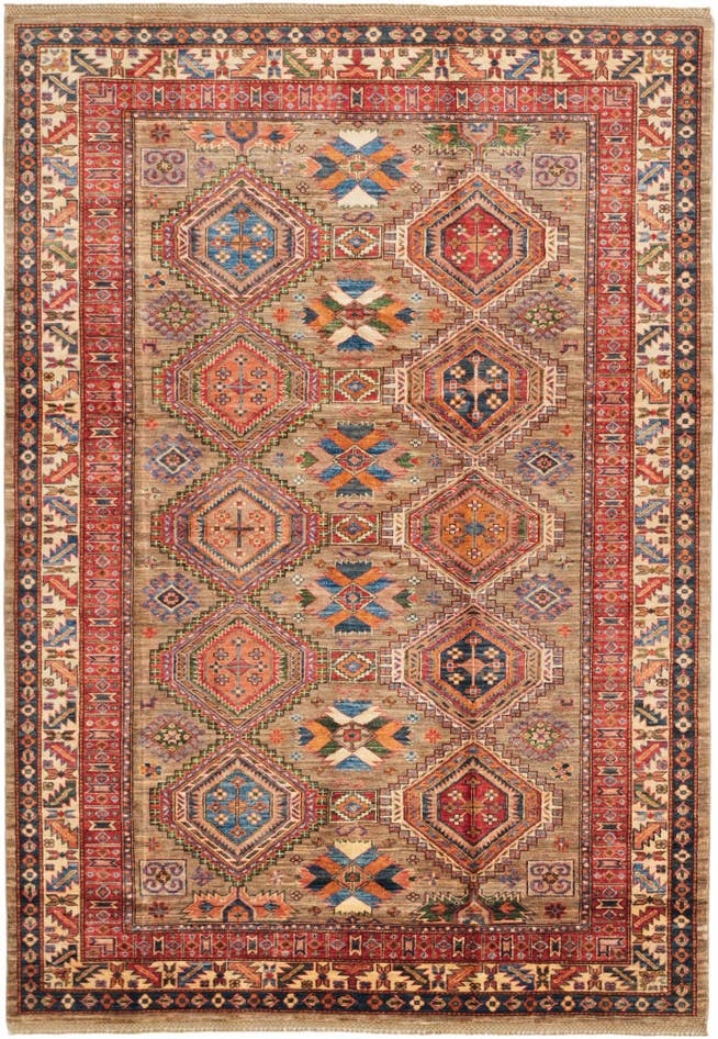 Detail image of 190cm x 275cm anudado a mano Kazak Alfombra