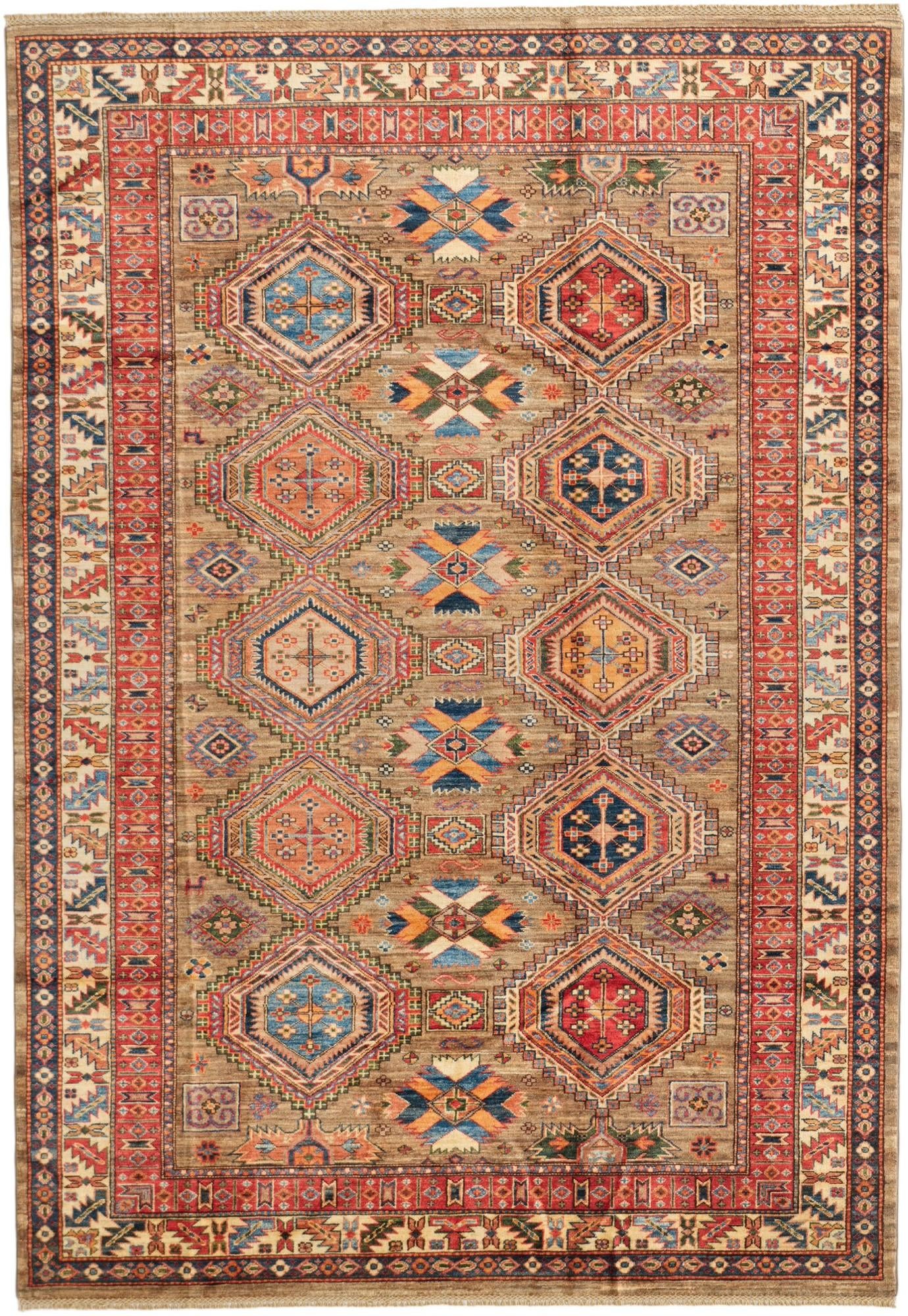 6' 2 x 8' 11 Hand Knotted Kazak Rug