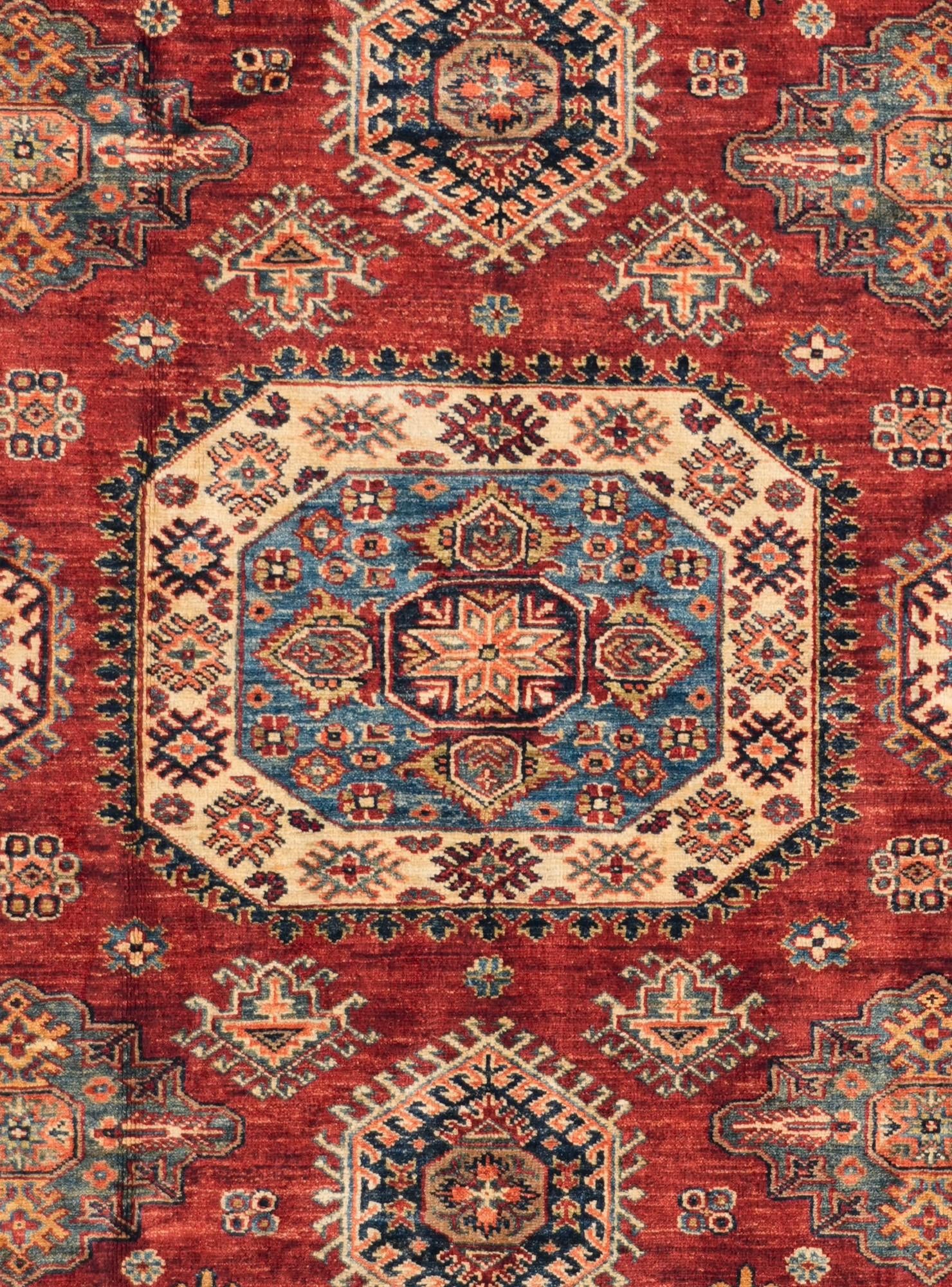 6' 2 x 8' 11 Hand Knotted Kazak Rug