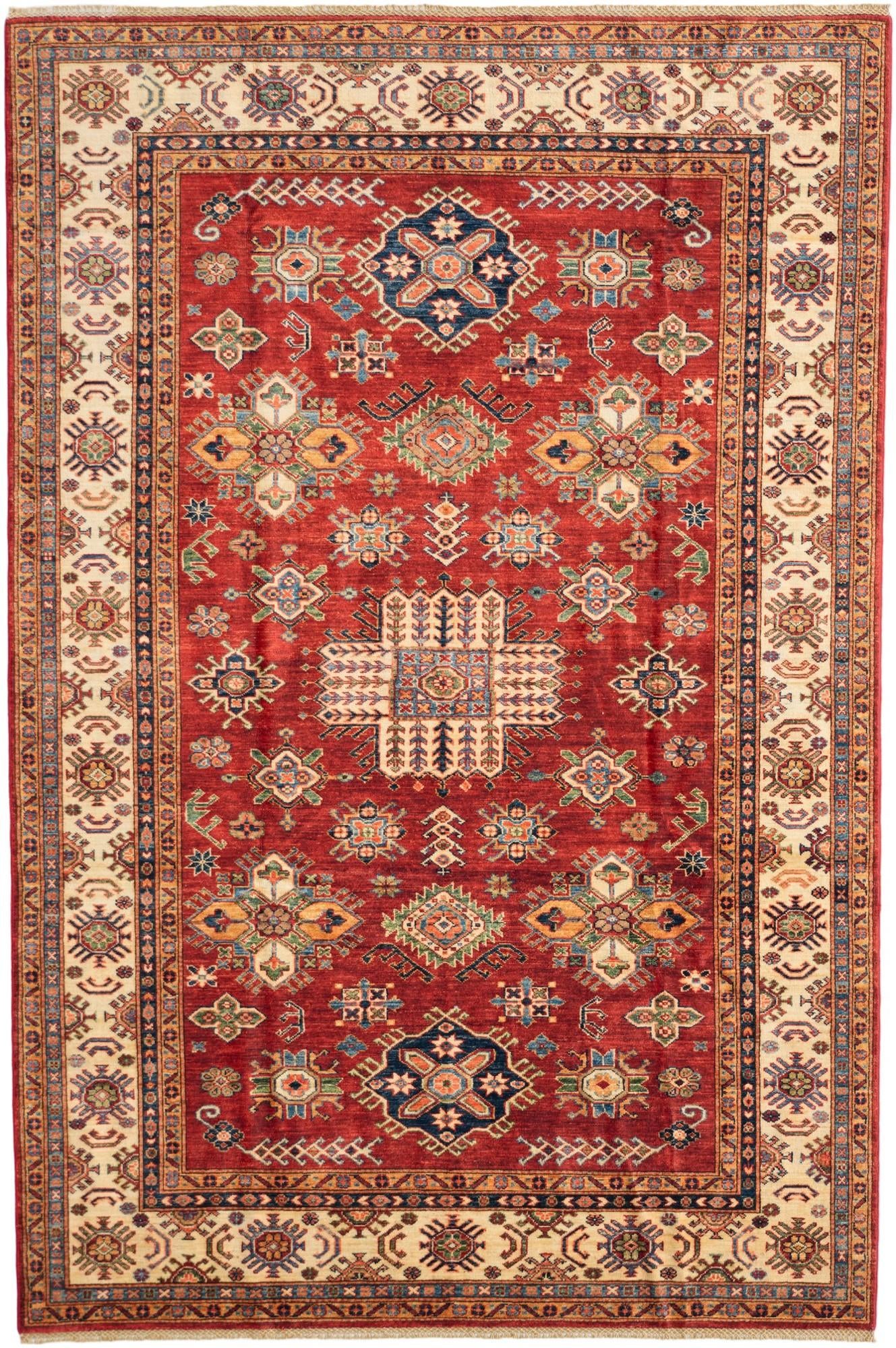 6' x 9' 1 Hand Knotted Kazak Rug