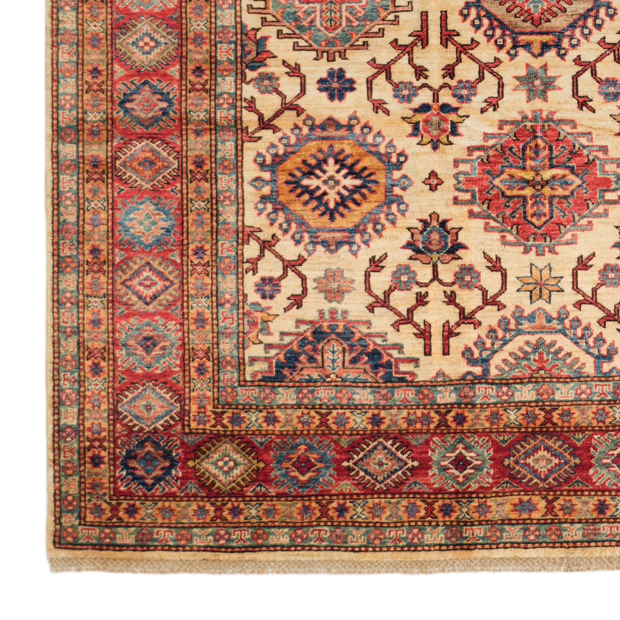6' 3 x 9' 5 Hand Knotted Kazak Rug