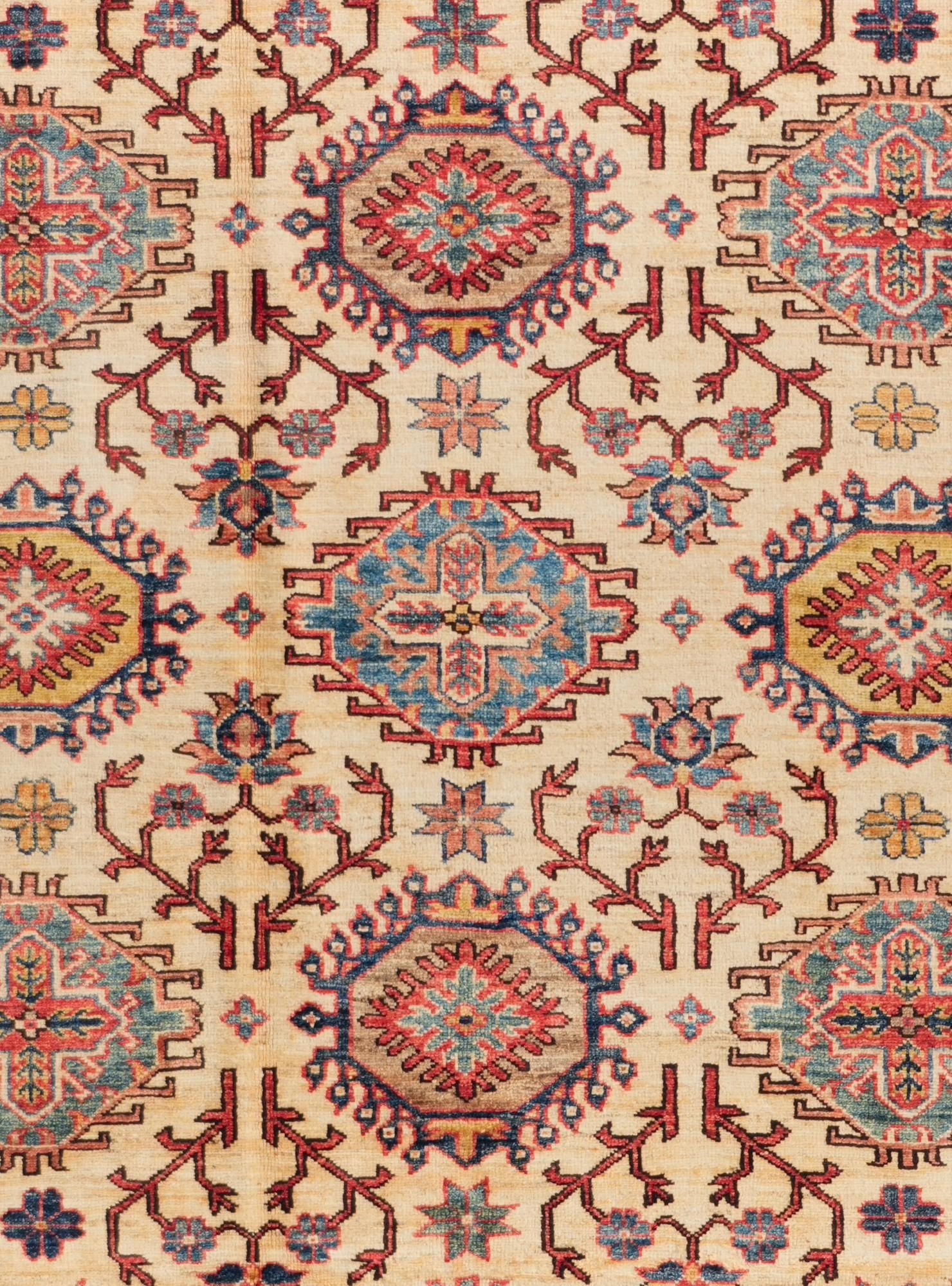 6' 3 x 9' 5 Hand Knotted Kazak Rug
