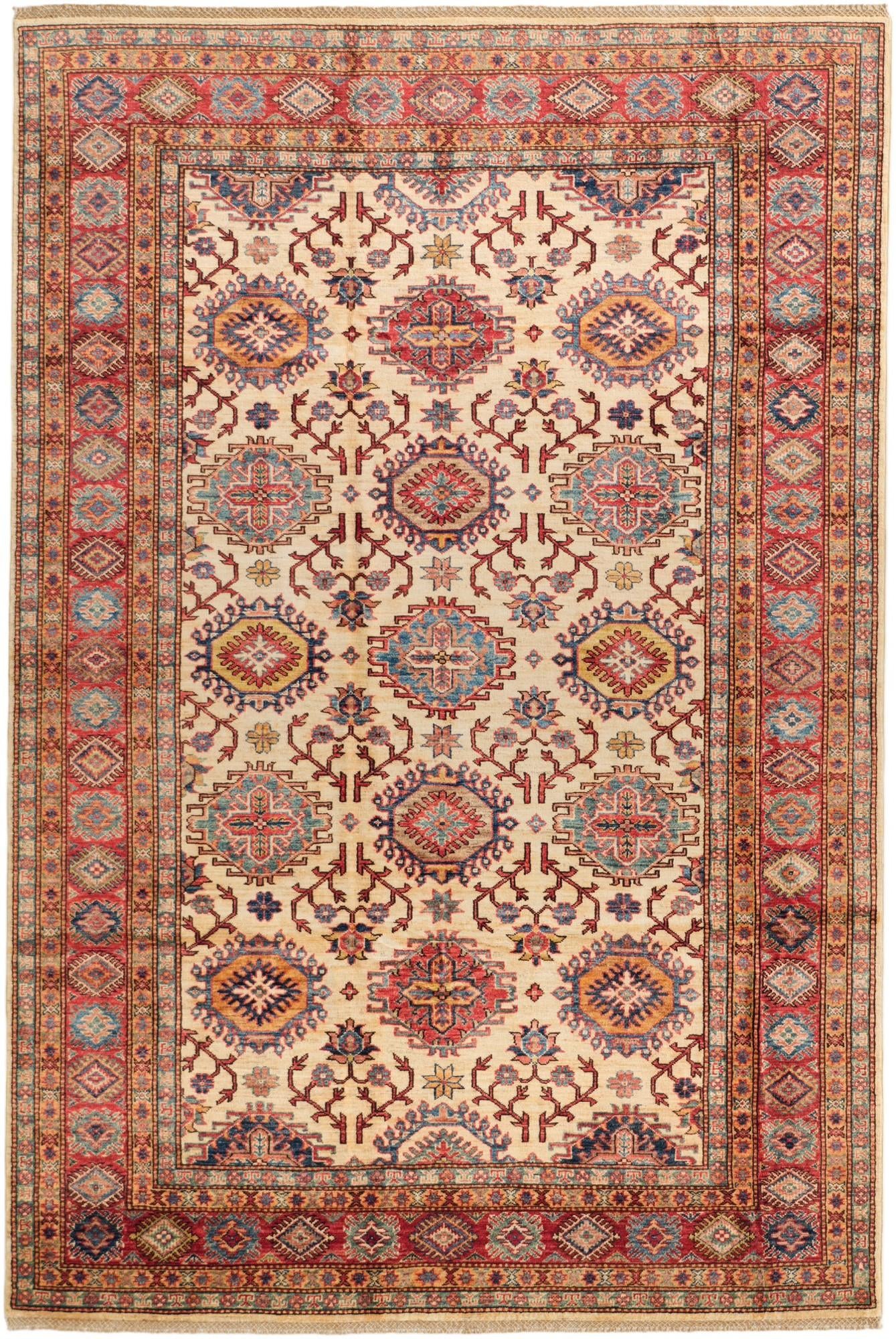 6' 3 x 9' 5 Hand Knotted Kazak Rug