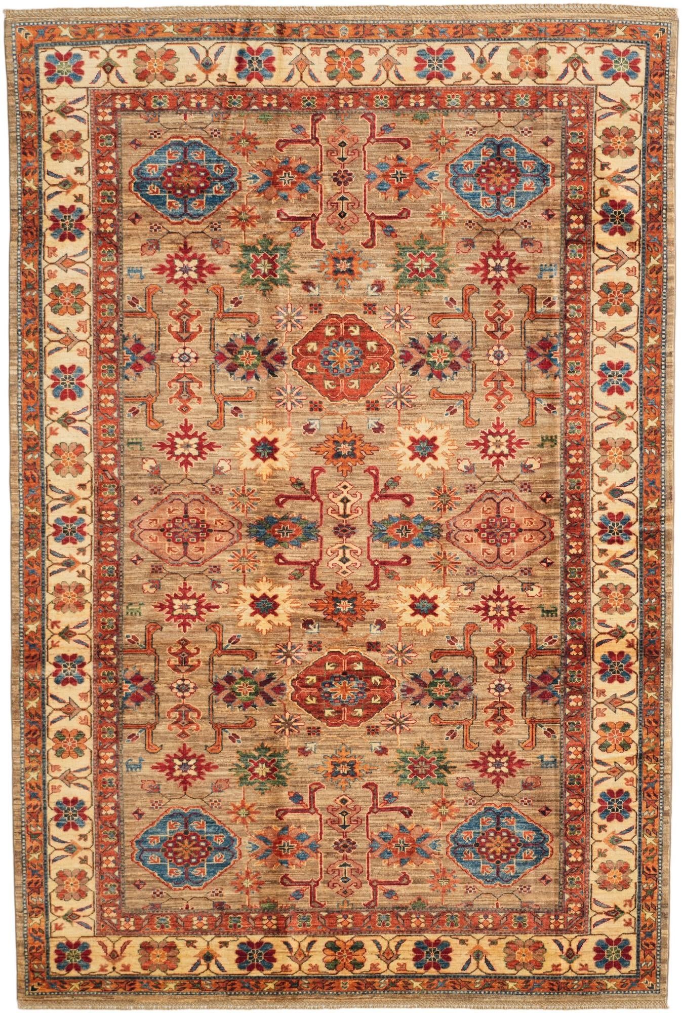 6' 7 x 9' 10 Hand Knotted Kazak Rug