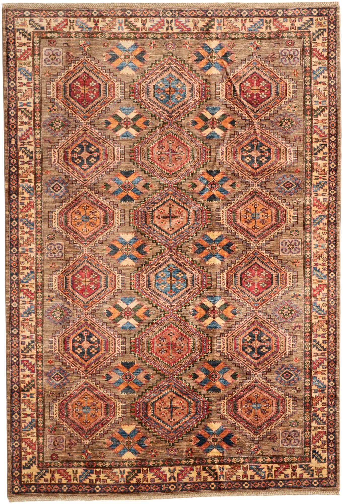 6' 9 x 9' 11 Hand Knotted Kazak Rug