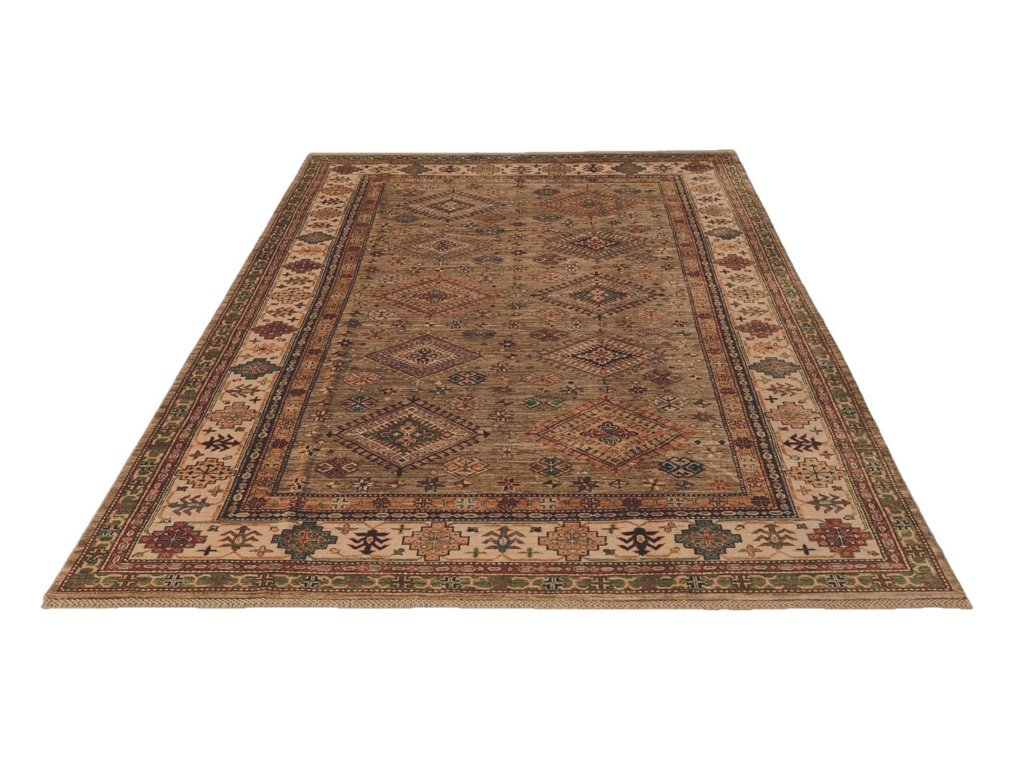 6' 8 x 9' 11 Hand Knotted Kazak Rug