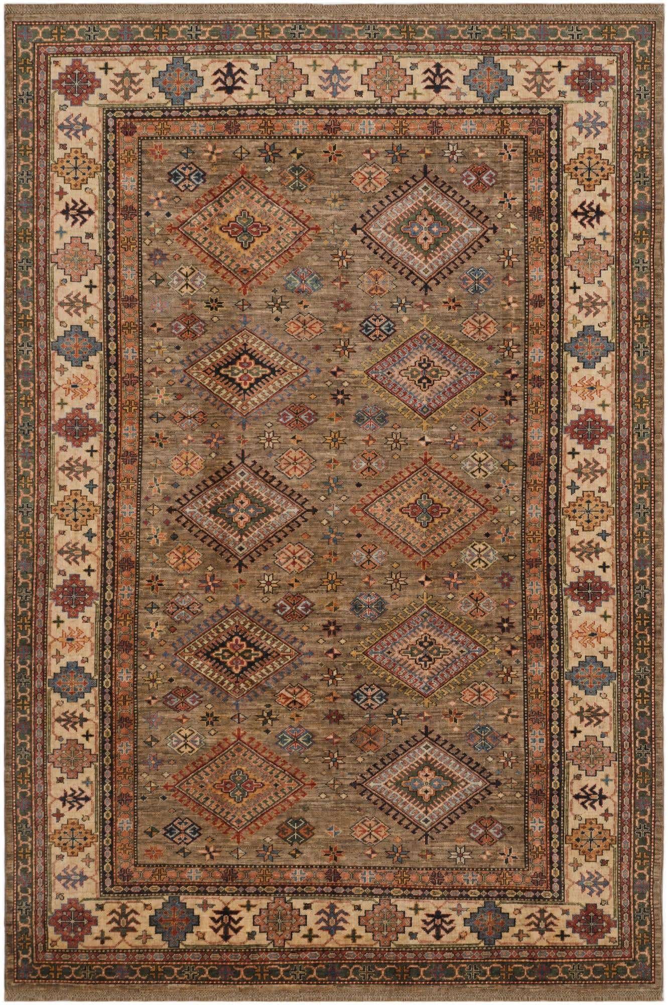 6' 8 x 9' 11 Hand Knotted Kazak Rug