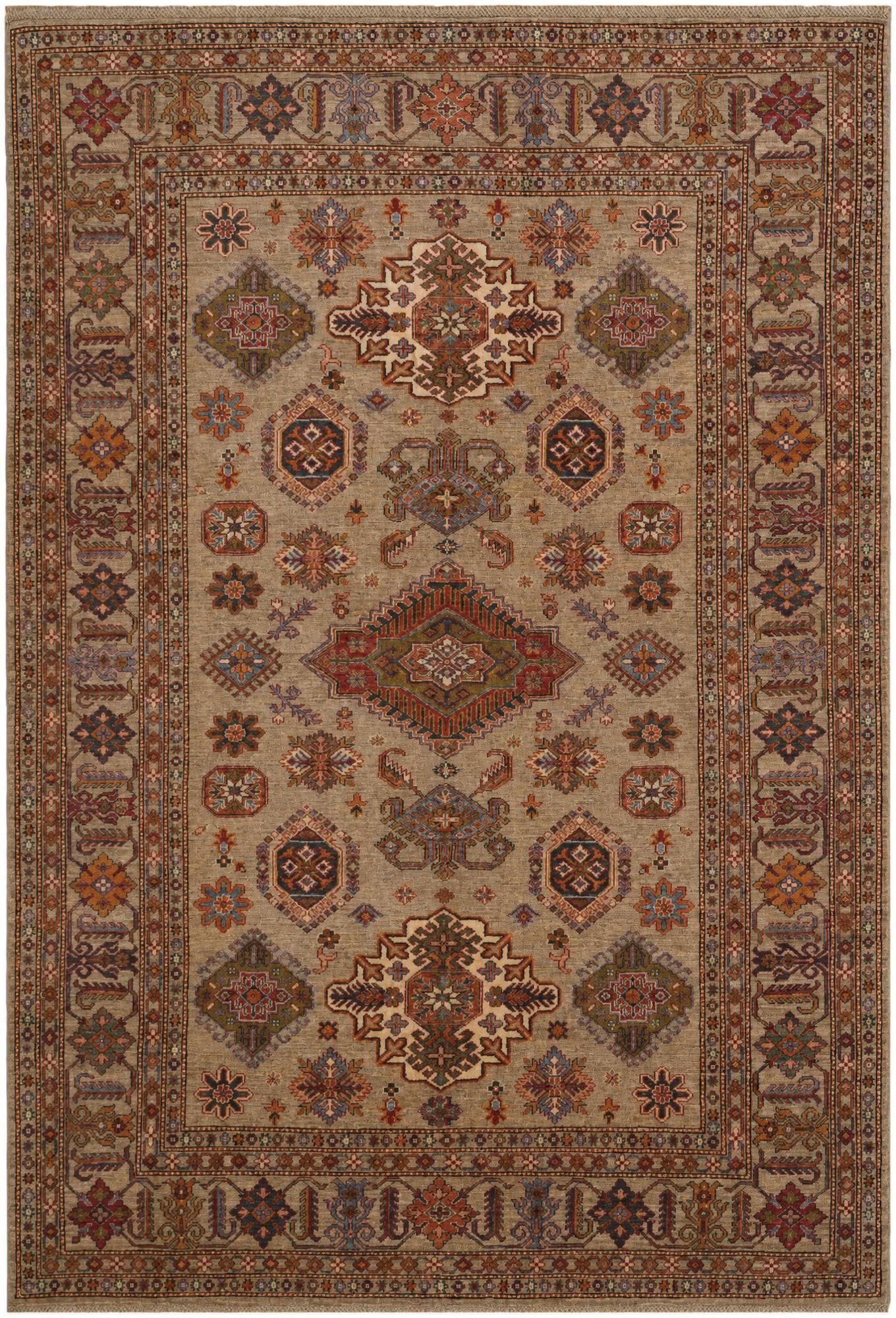 6' 9 x 9' 10 Hand Knotted Kazak Rug