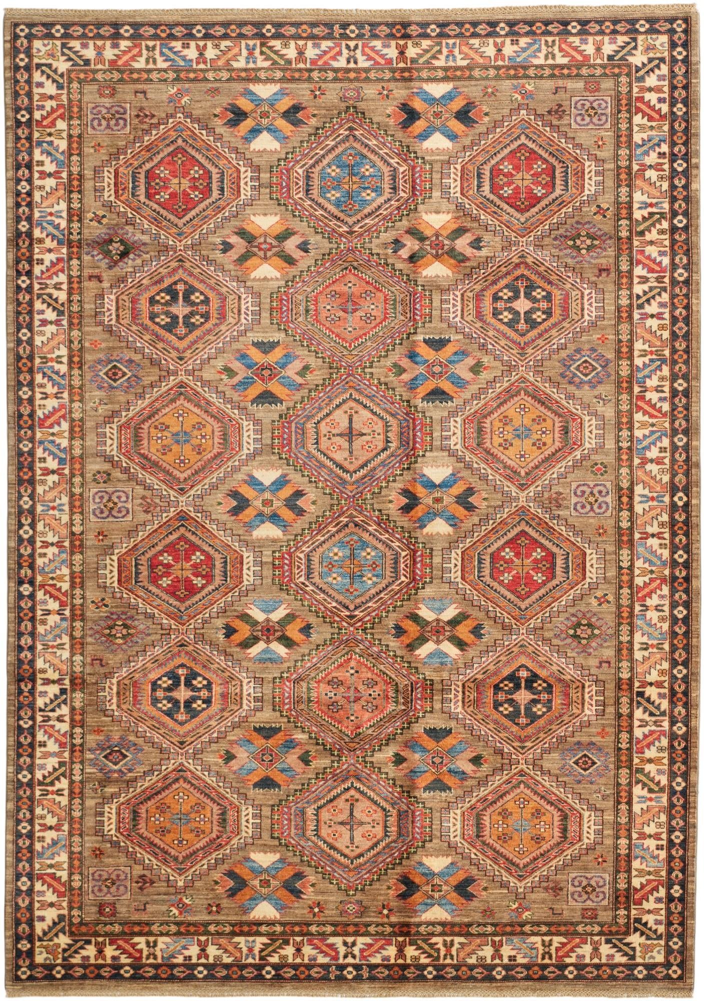 6' 10 x 9' 9 Hand Knotted Kazak Rug