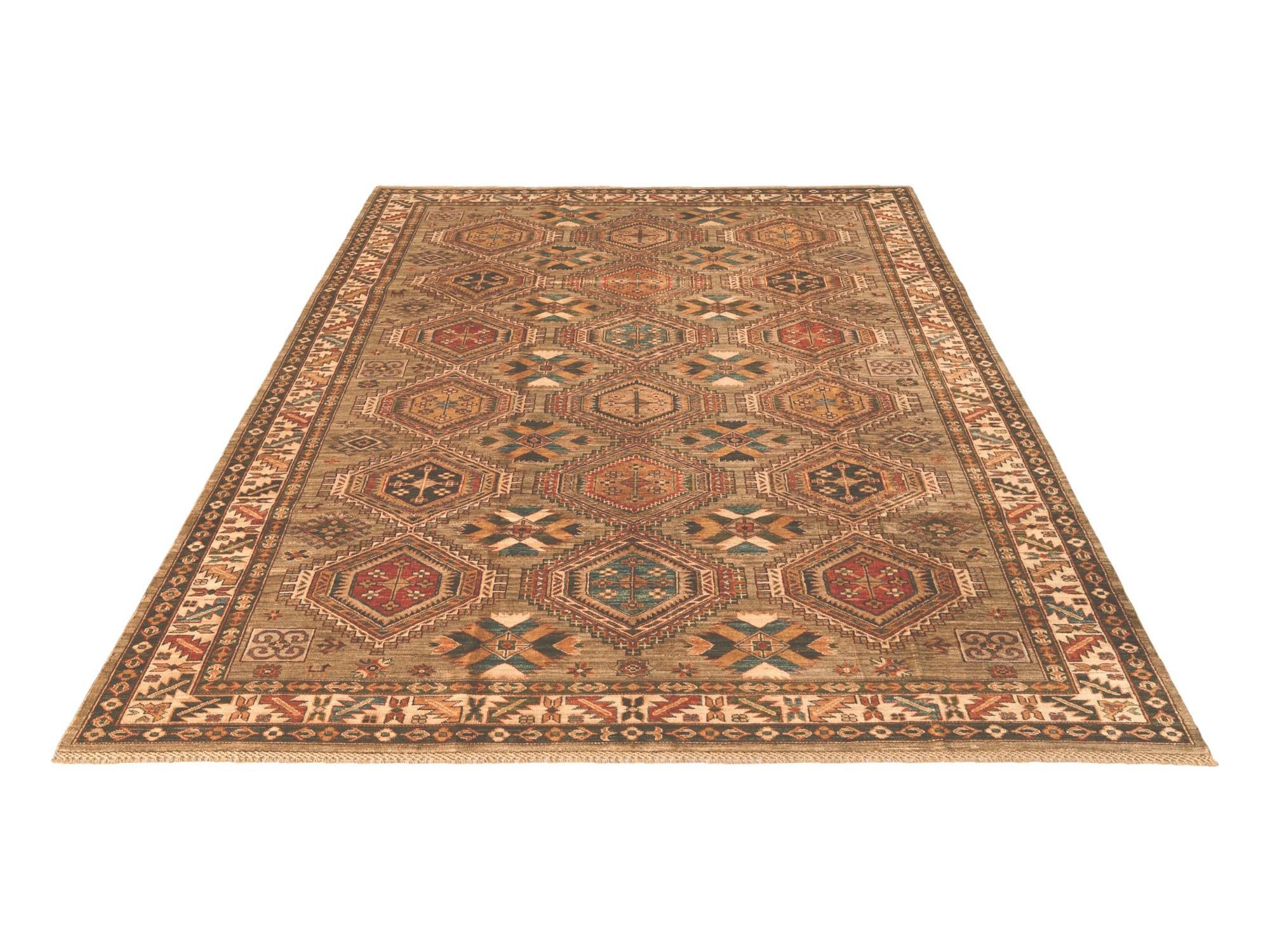 6' 11 x 9' 10 Hand Knotted Kazak Rug