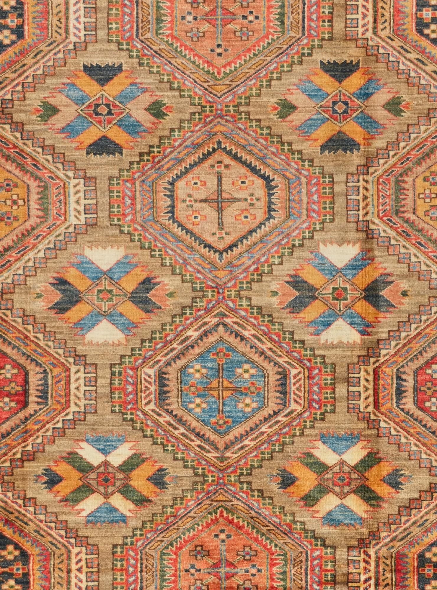 6' 11 x 9' 10 Hand Knotted Kazak Rug