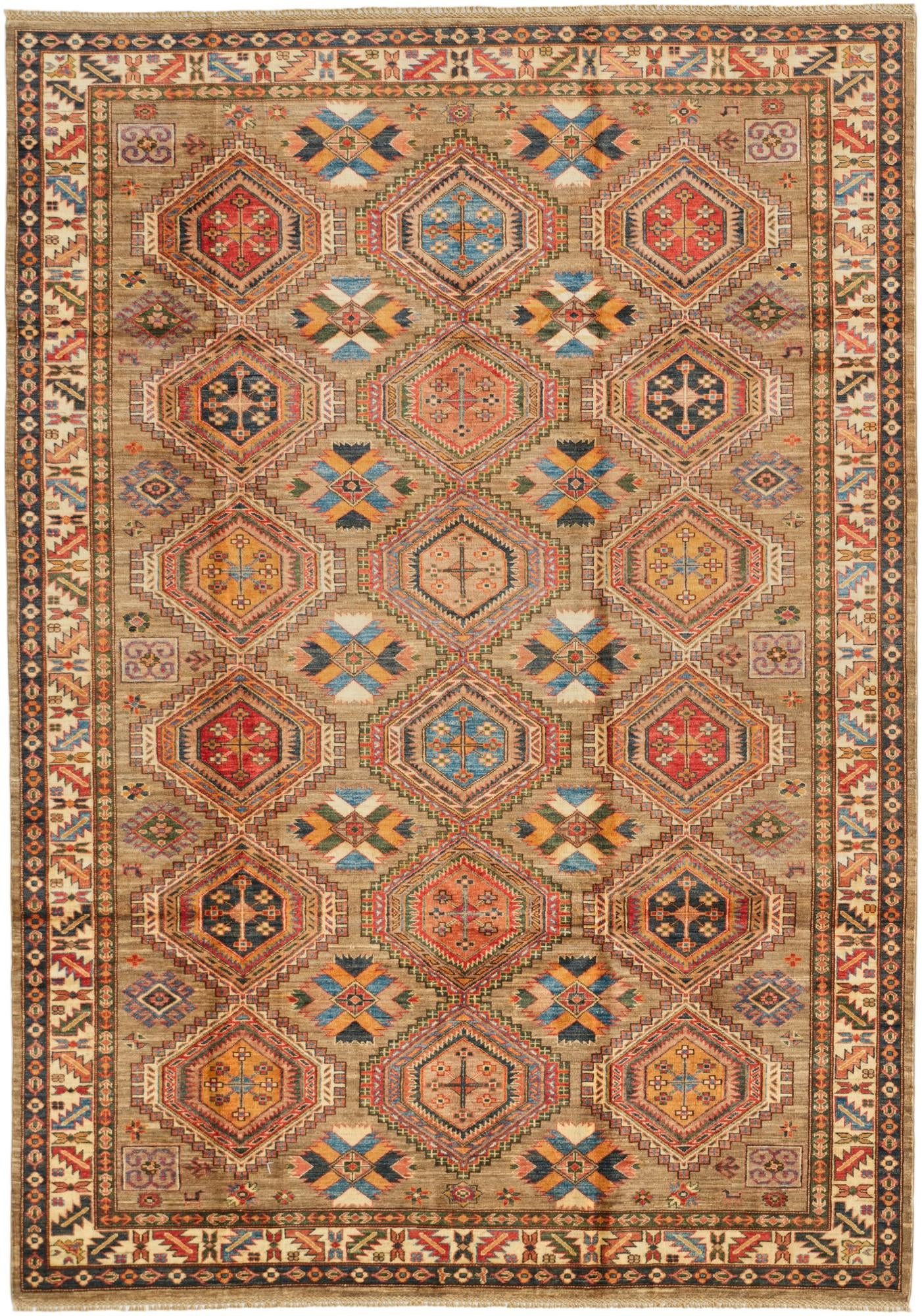 6' 11 x 9' 10 Hand Knotted Kazak Rug