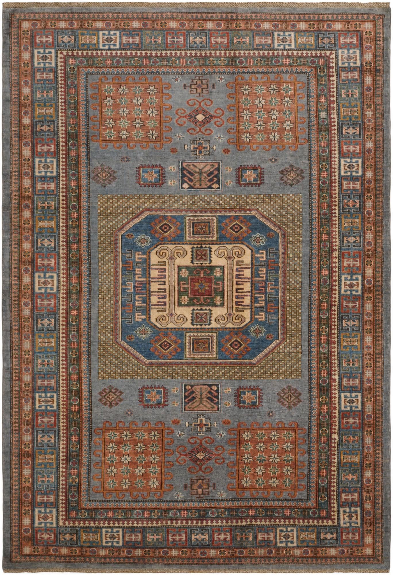 6' 9 x 9' 9 Hand Knotted Kazak Rug