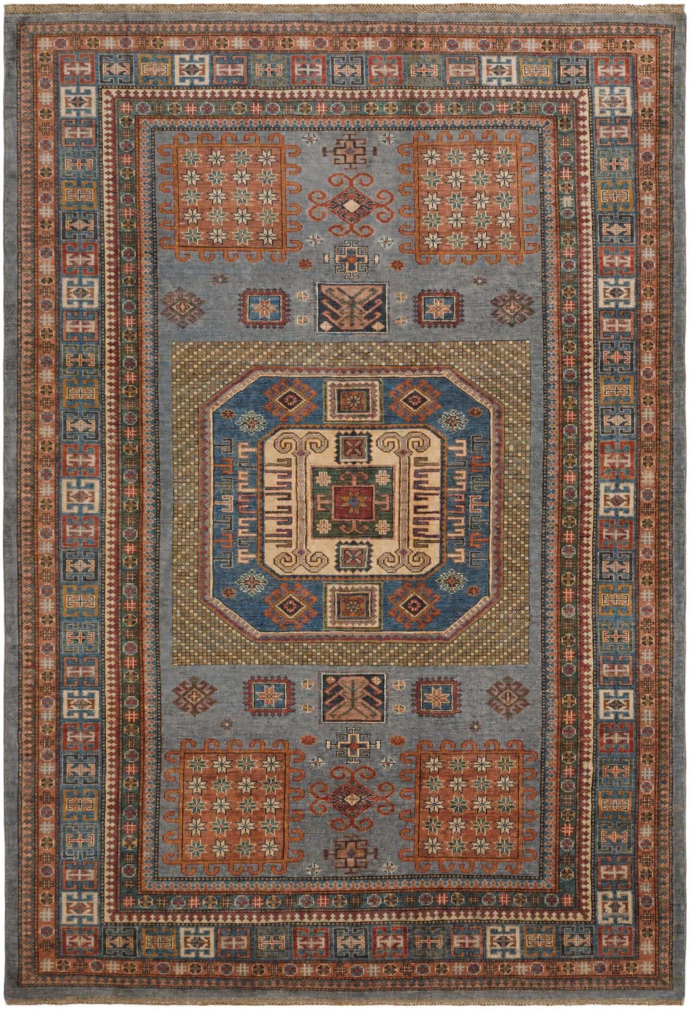 6' 9 x 9' 9 Hand Knotted Kazak Rug