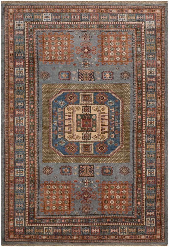 6' 9 x 9' 9 Hand Knotted Kazak Rug