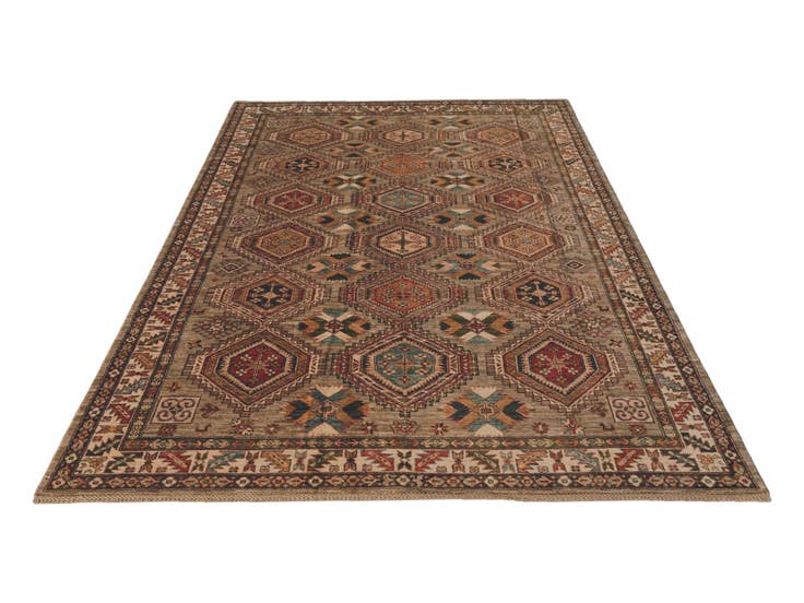 Detail image of 6' 8 x 10' Hand Knotted Kazak Rug